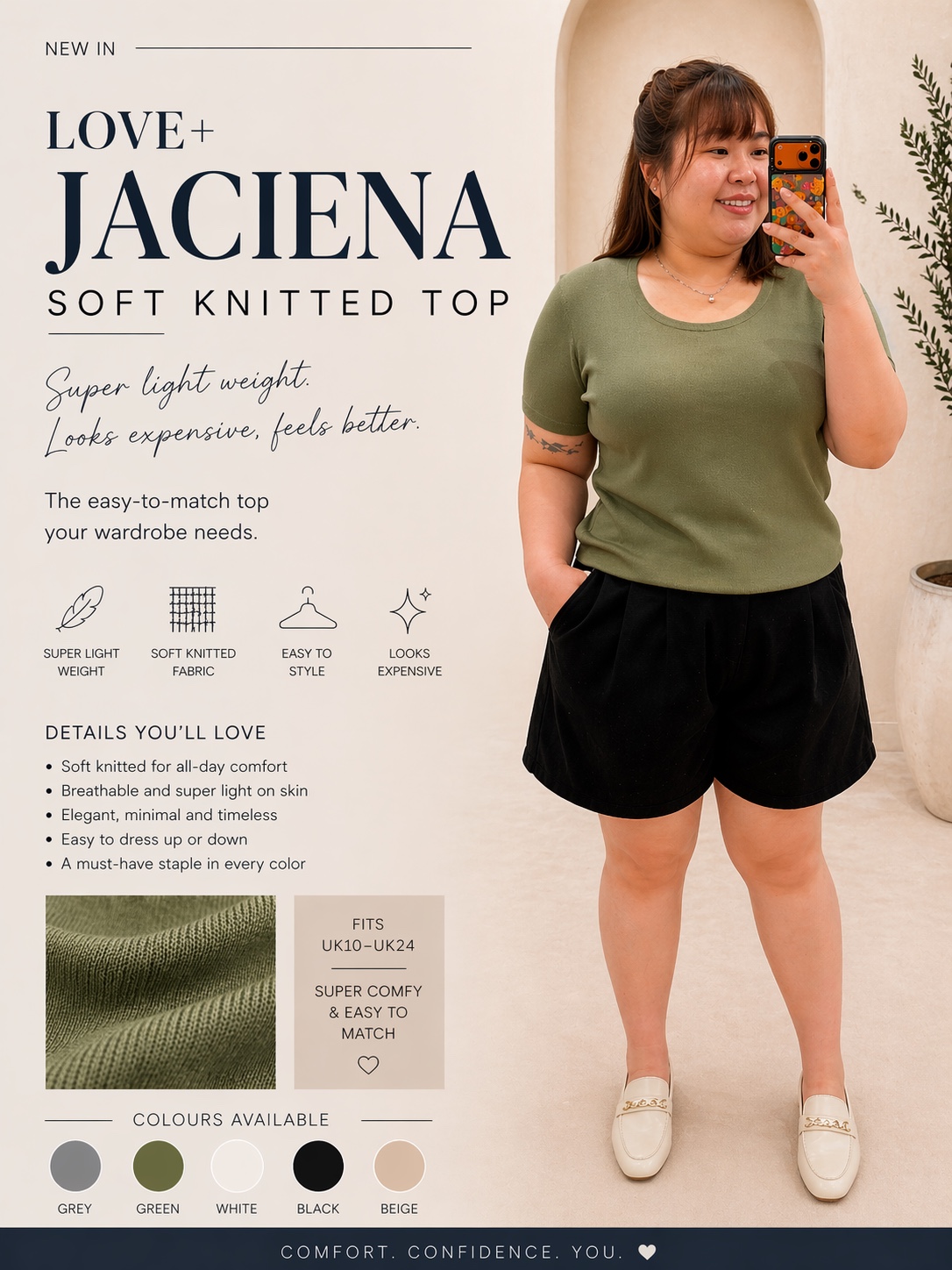 Love+ Jaciena Soft Knitted Top | Plus Size Knitted Top