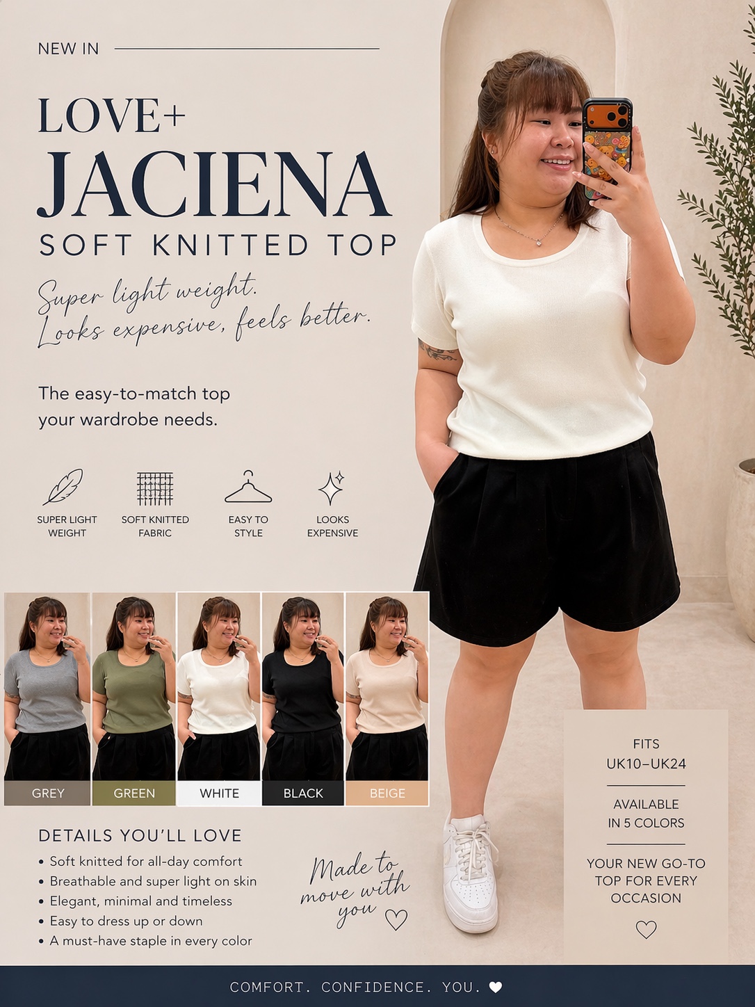 Love+ Jaciena Soft Knitted Top | Plus Size Knitted Top