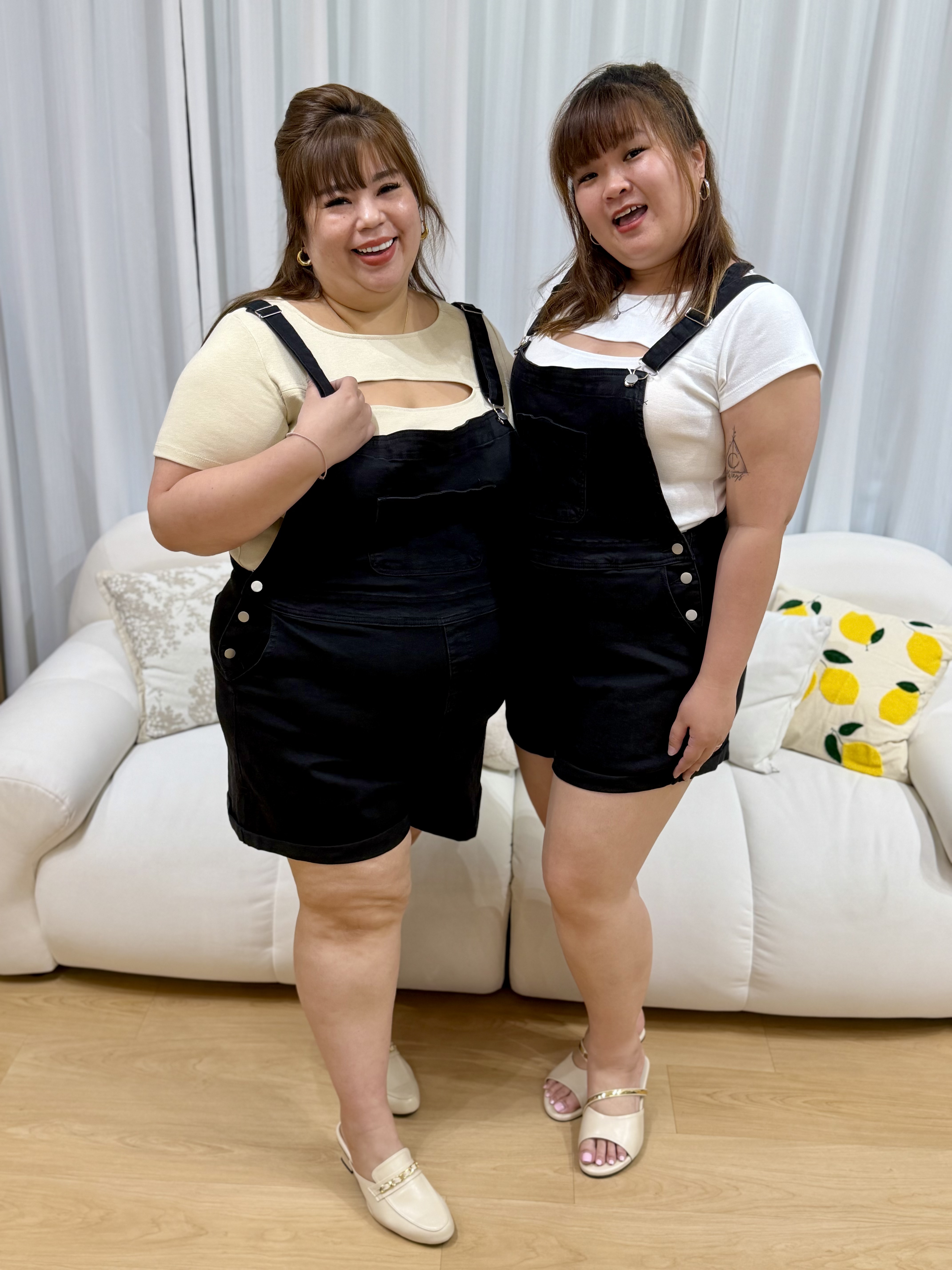Love+ Black Denim Romper #2261 | Plus Size Denim Romper