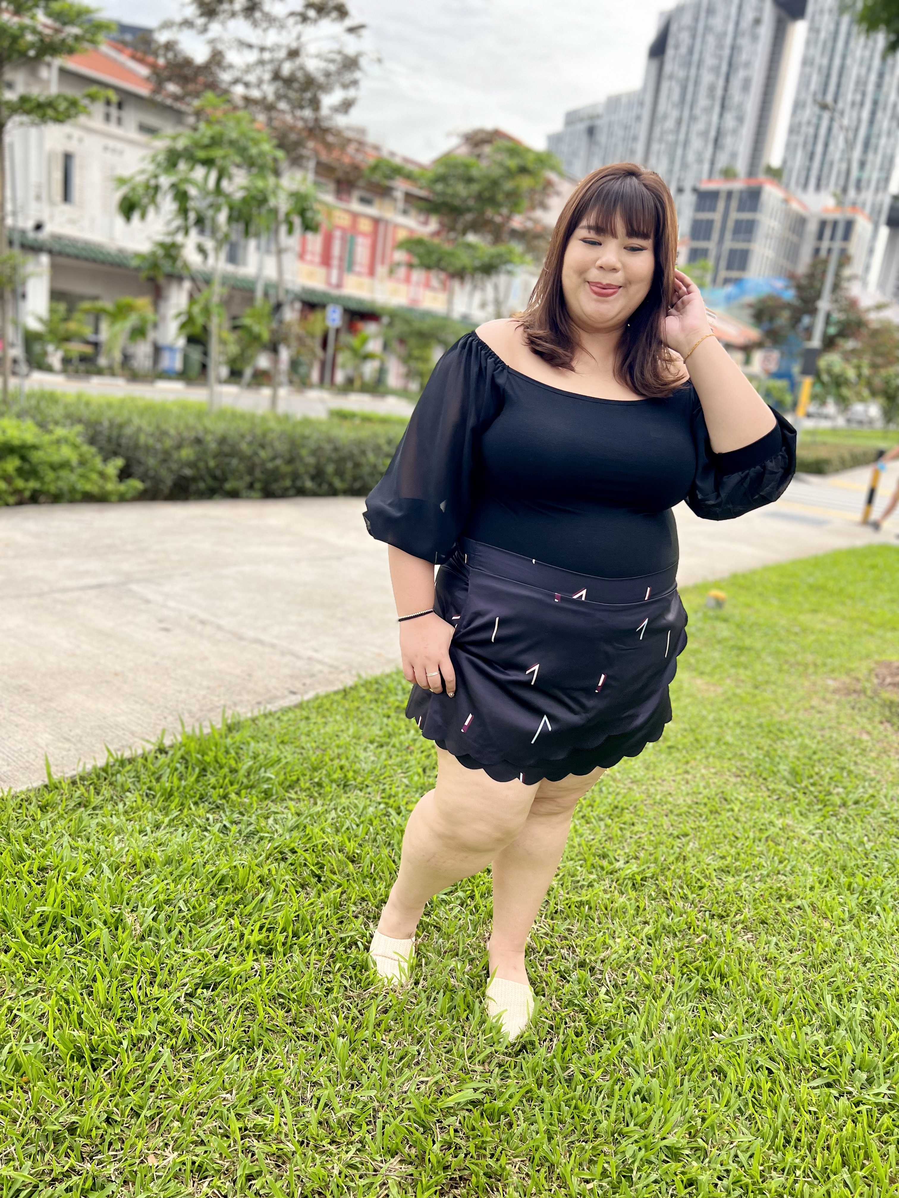 Love+ Lisa Abstract Scallop Skirt  | Plus Size Skirt