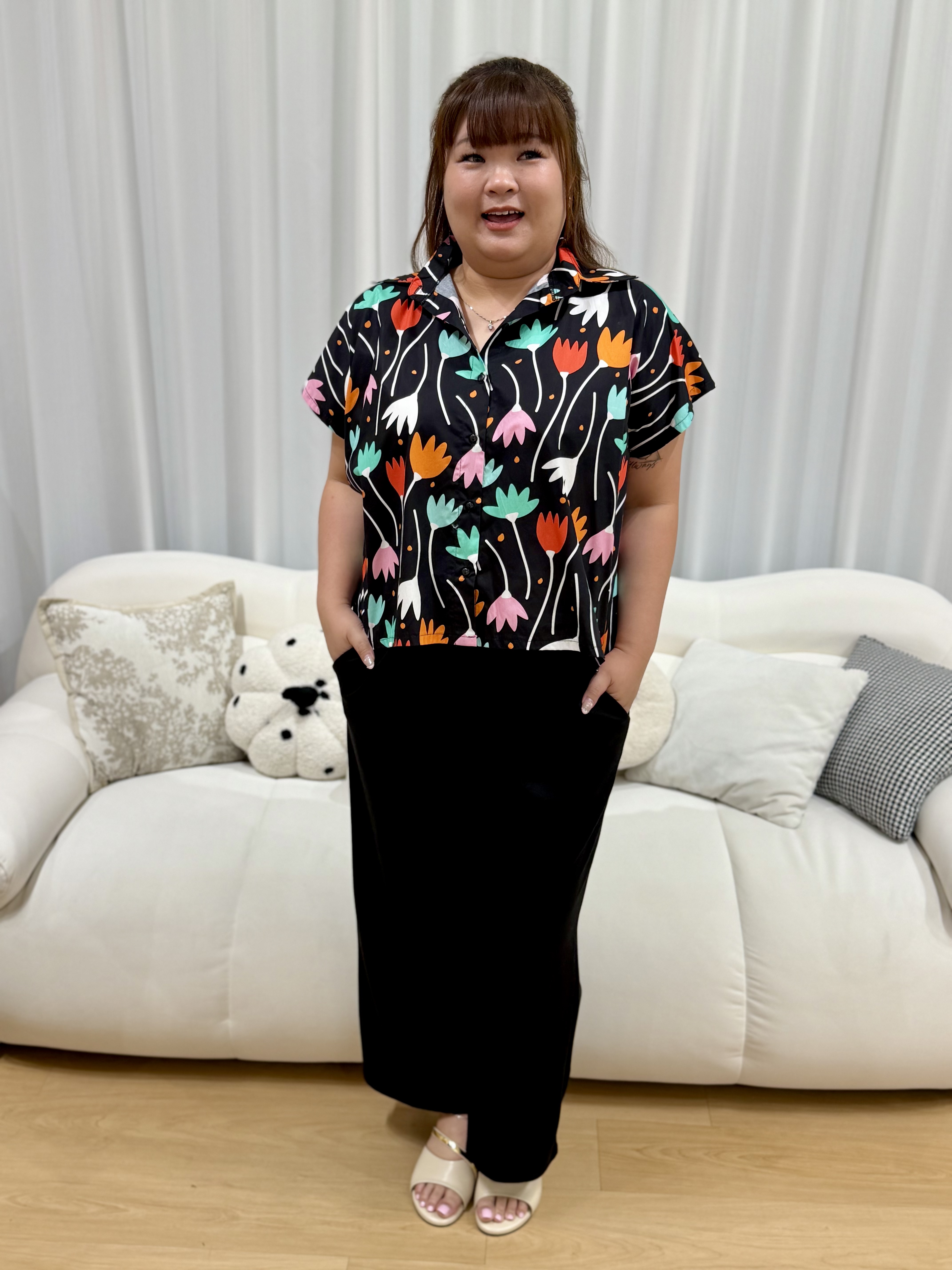 Tansy Linen Button Shirt Top | Plus Size Top