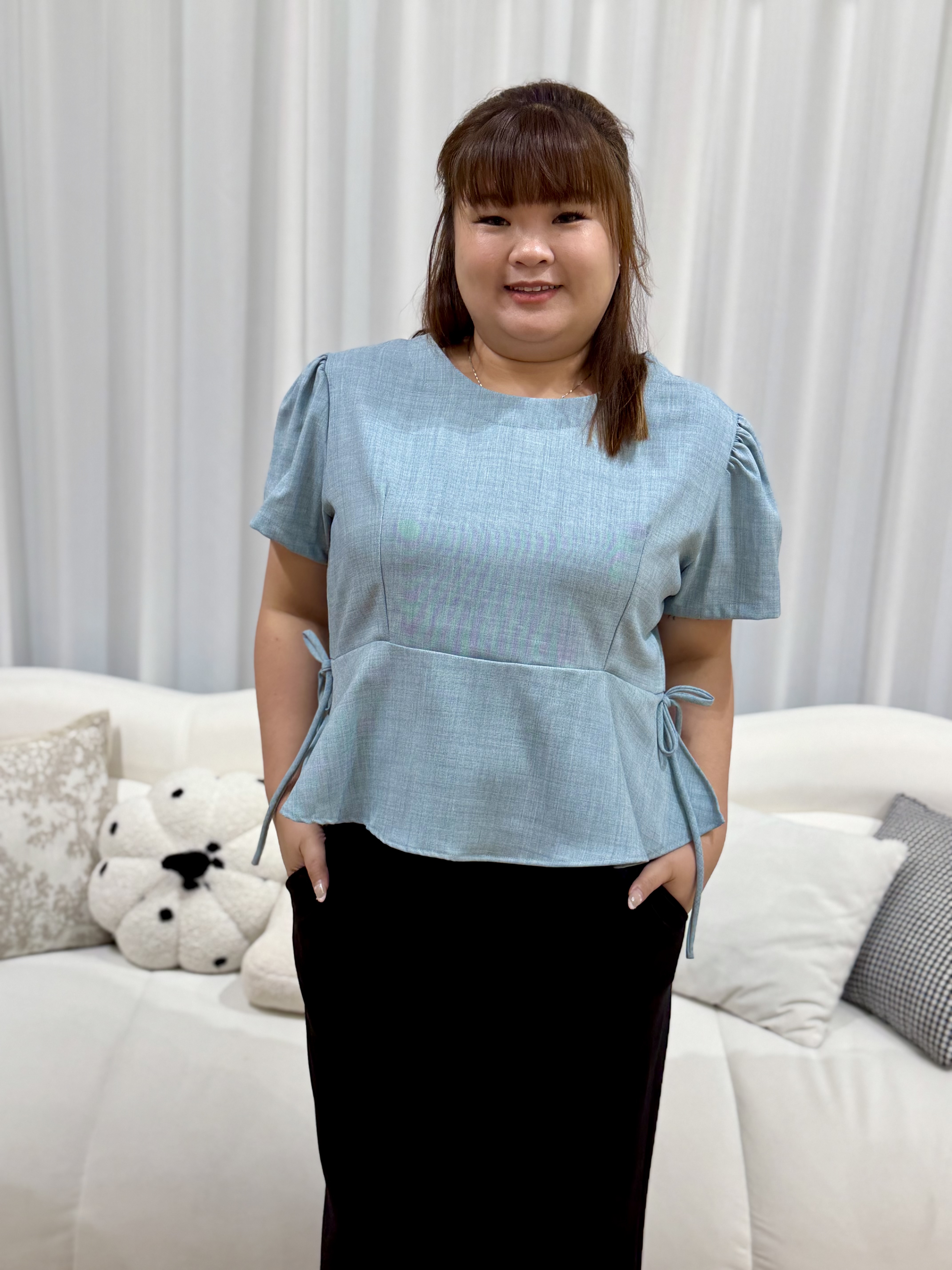 Missy Ribbon Work Top | Plus Size Top