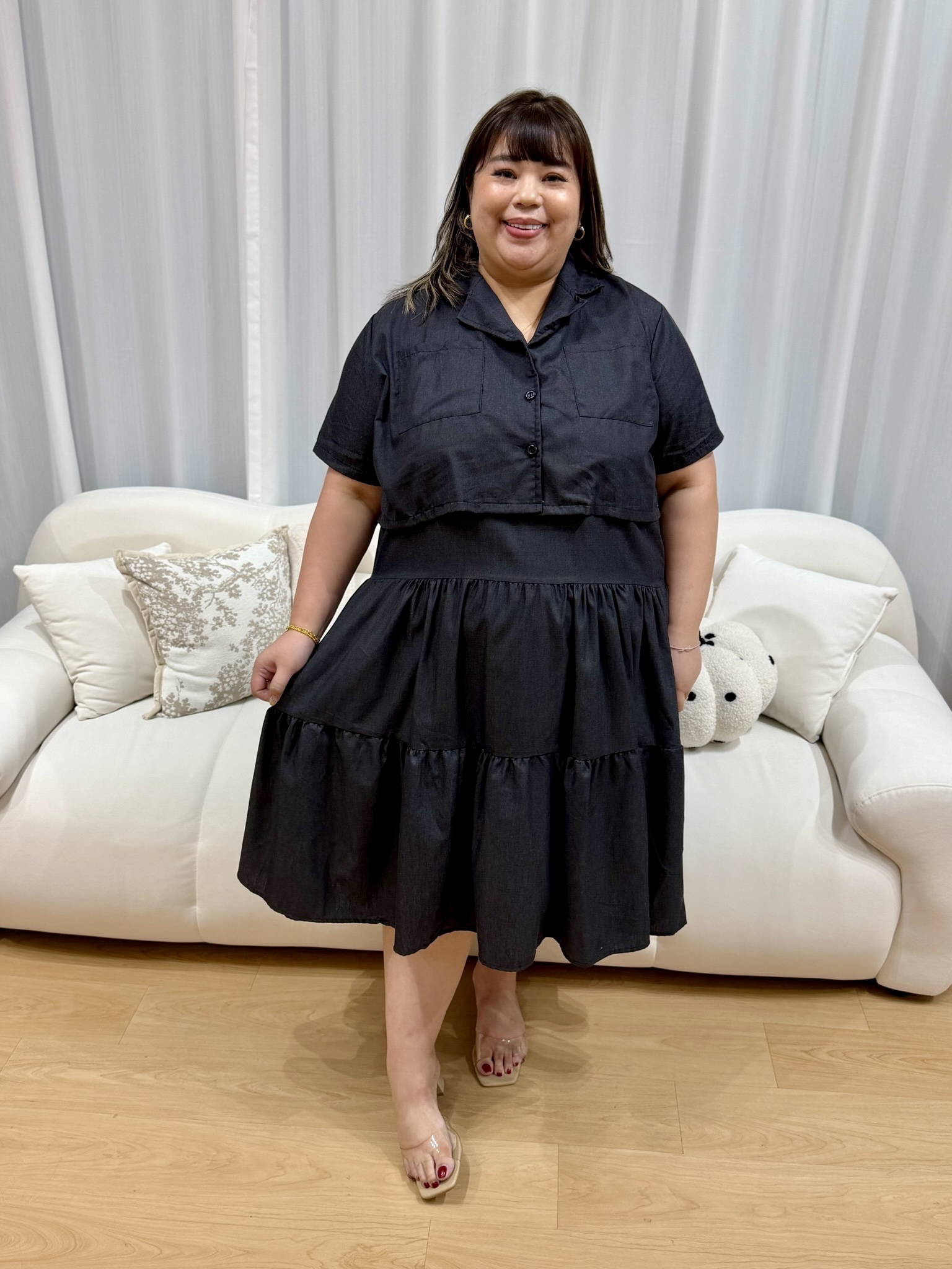 Bzu Denim Button Shirt Set | Plus Size Set