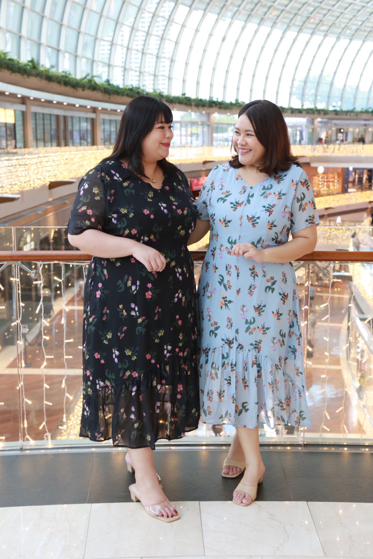 Love+ Alynna Chiffon Black Floral Dress | Plus Size Dress