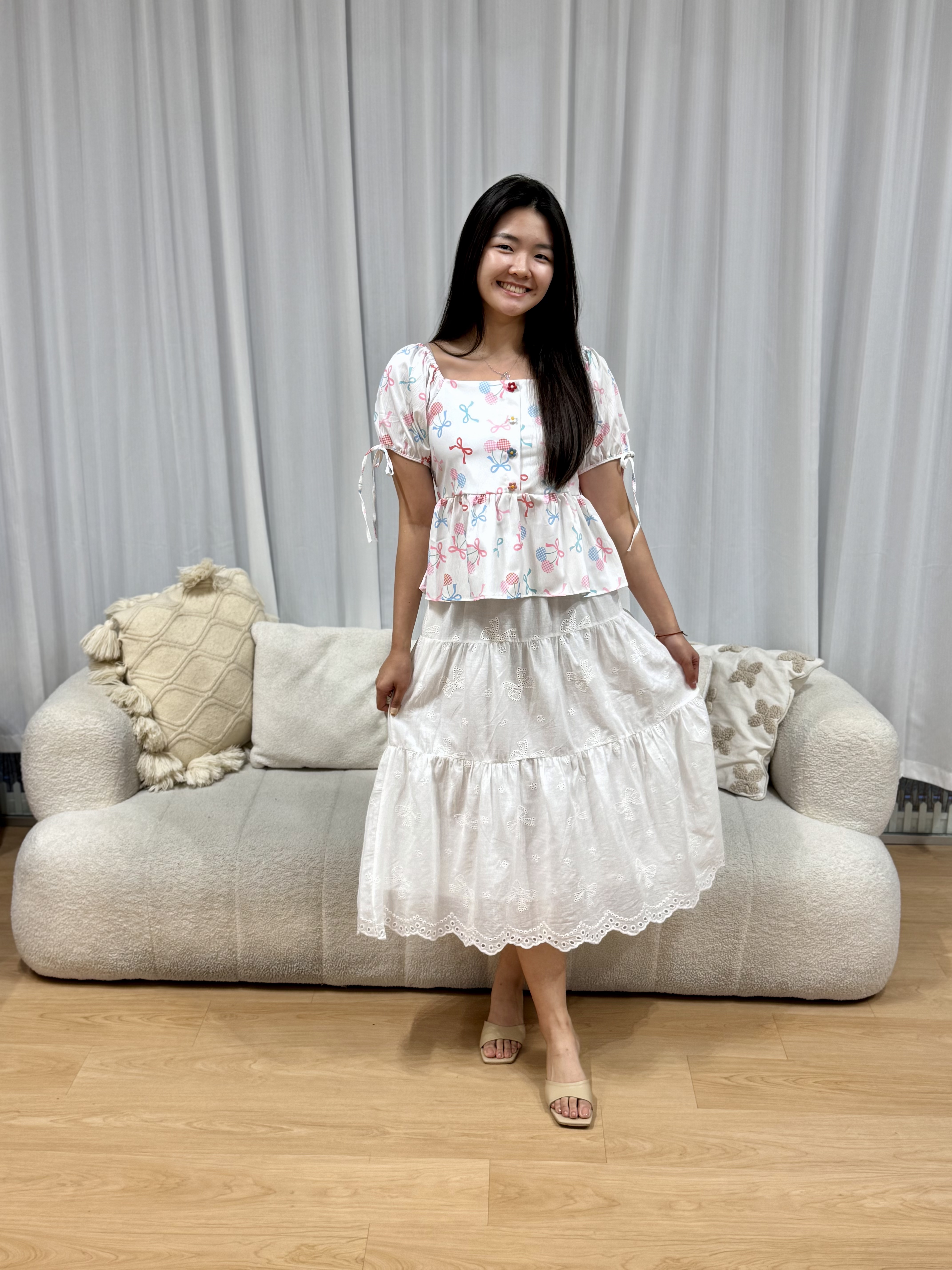 Tiara Checkered Cherry Ribbon Top | Plus Size Top