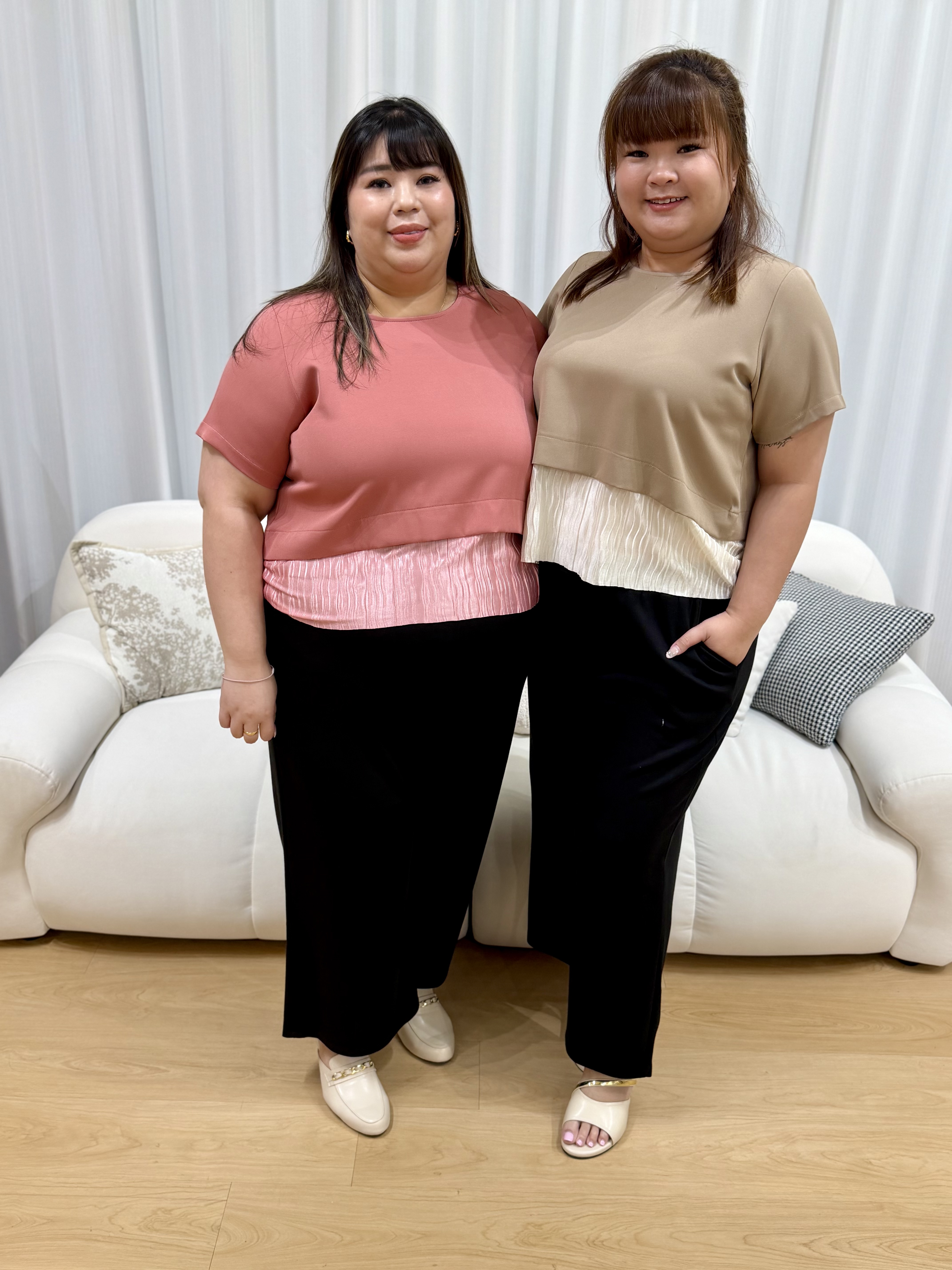 Jane Duo Tone Shimmery Work Top | Plus Size Top