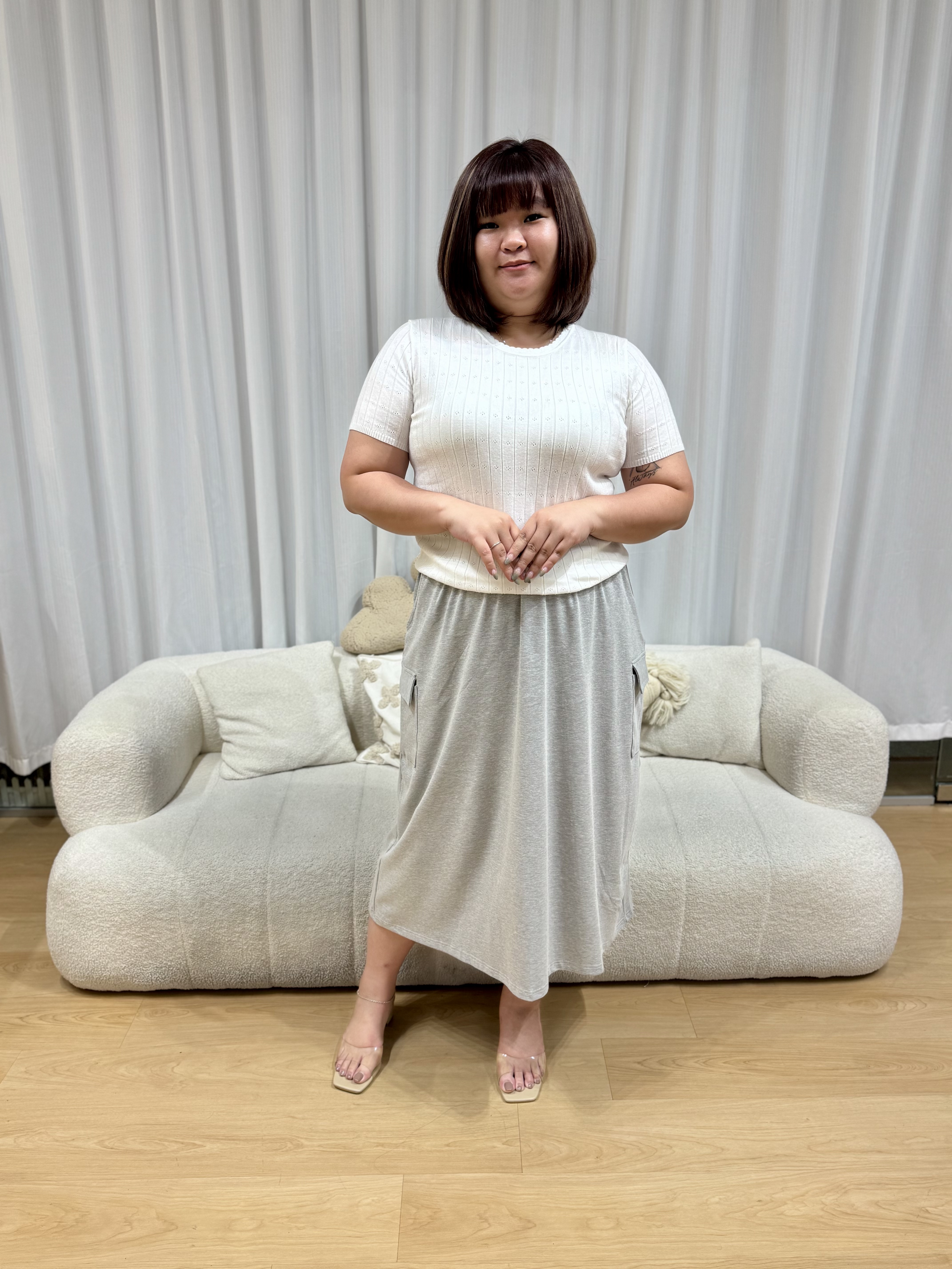 Paperbag Cotton Skirt | Plus Size Skirt