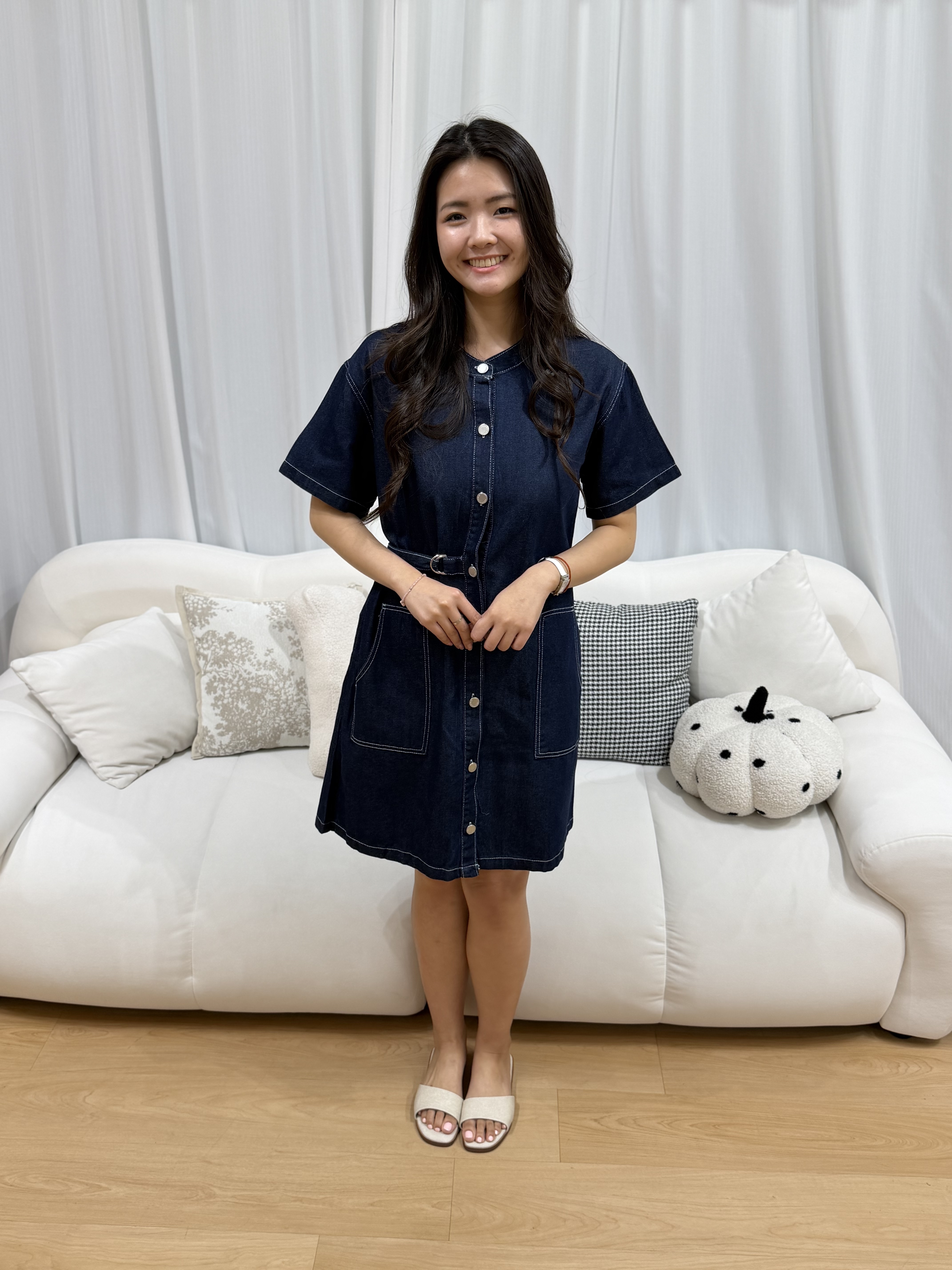 Mini Denim Button Dress | Plus Size Dress