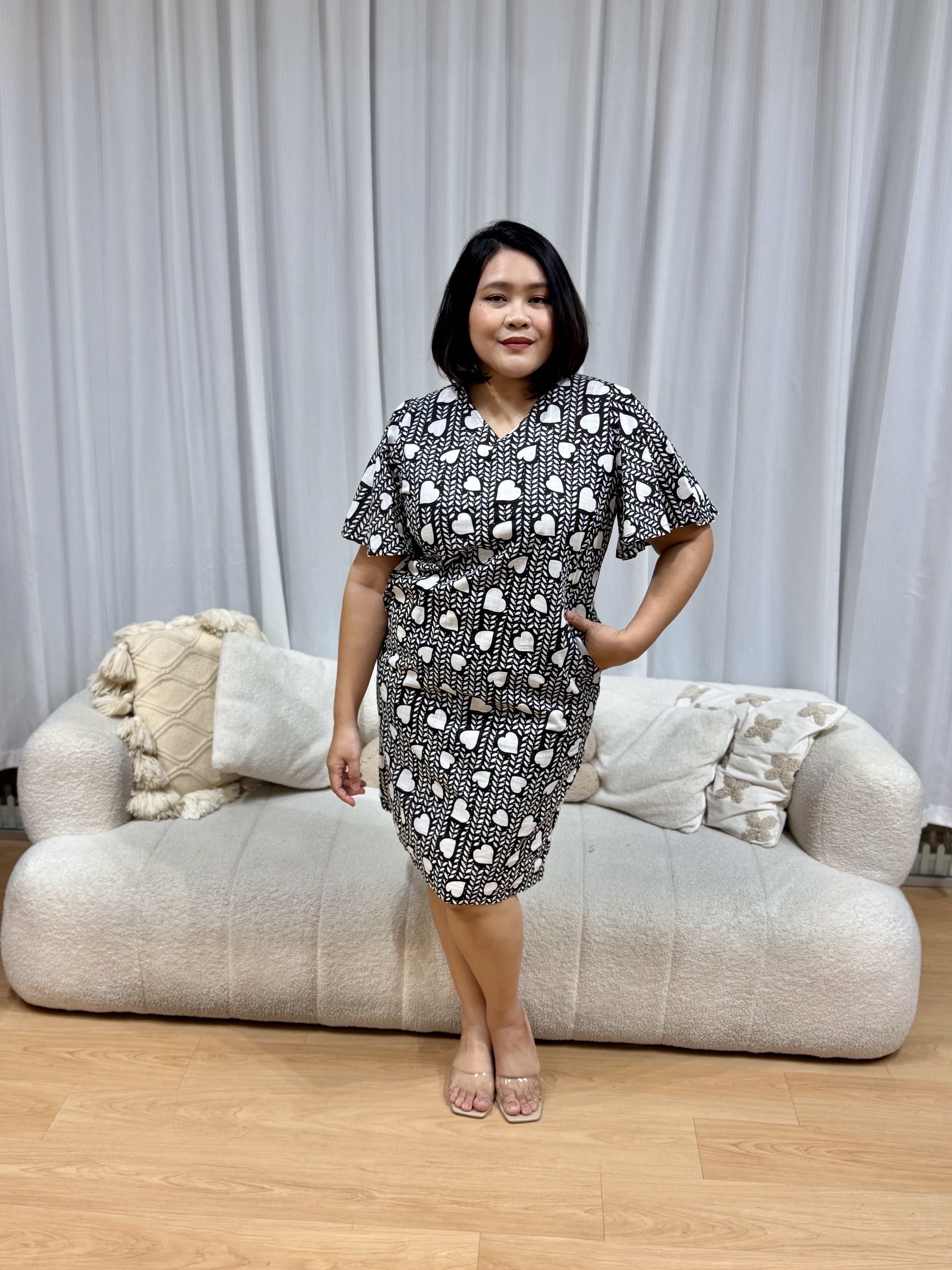 White Hearts Premium Dress | Plus Size Dress