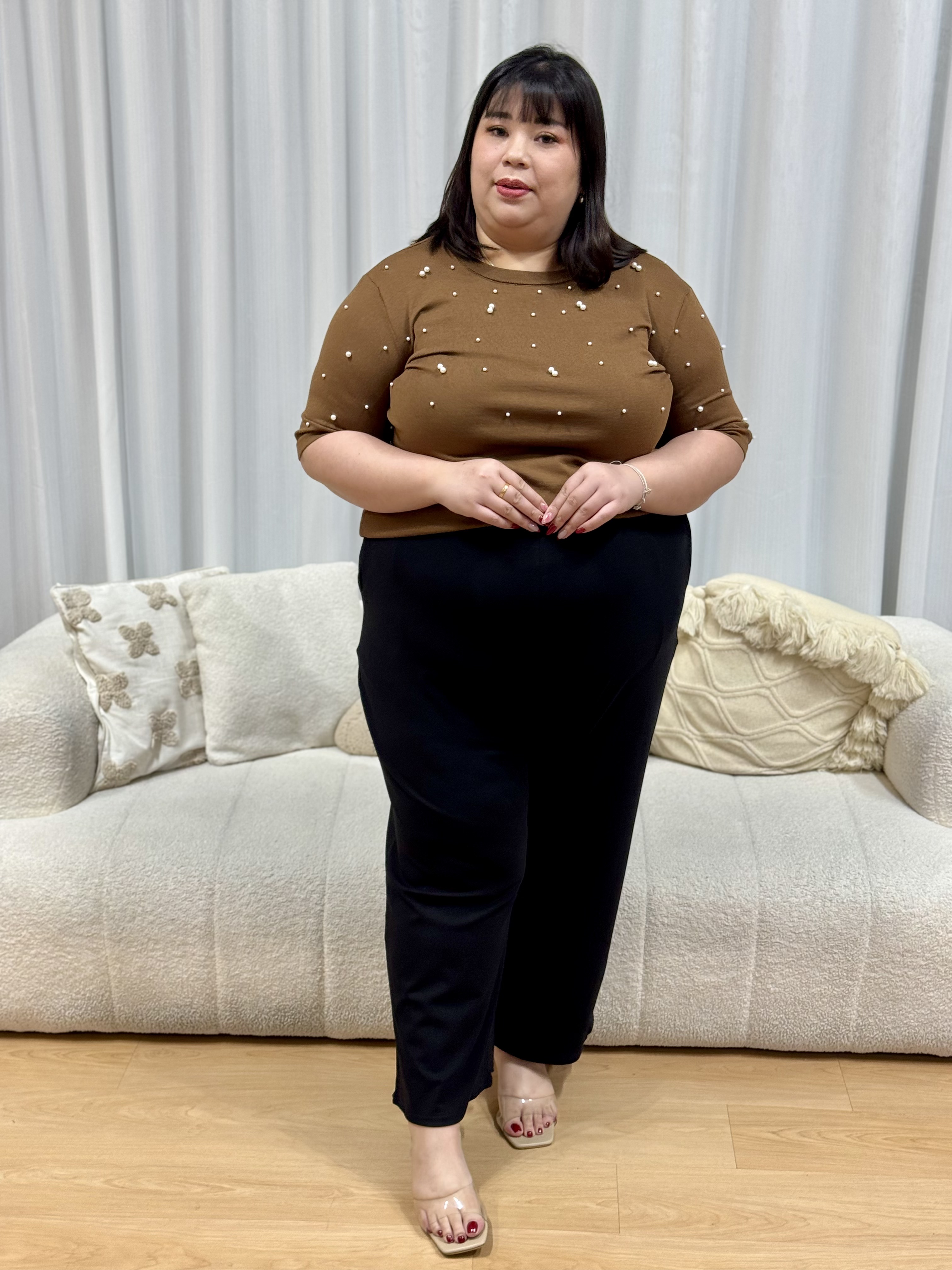 Knitted Pearly Top | Plus Size Top