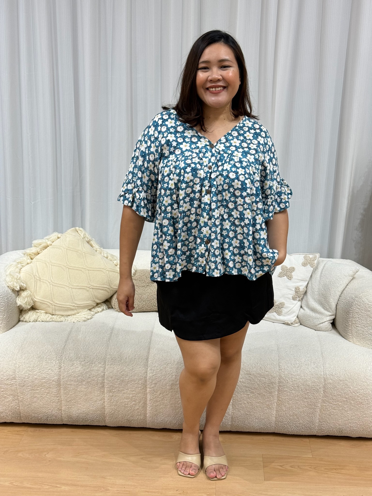 Blanca Rayon Floral Top | Plus Size Top
