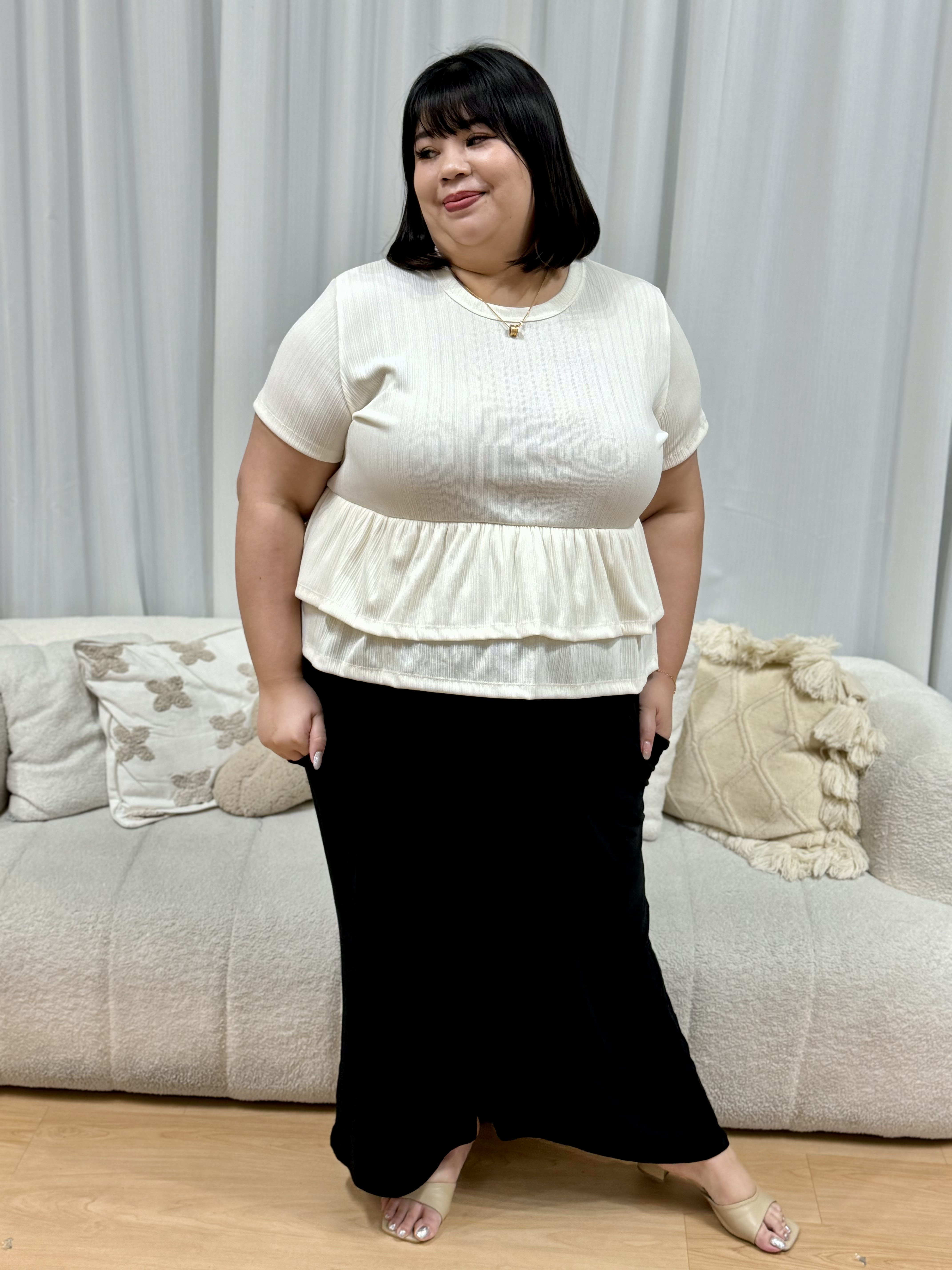 Solana Line Peplum Top #33 | Plus Size Top