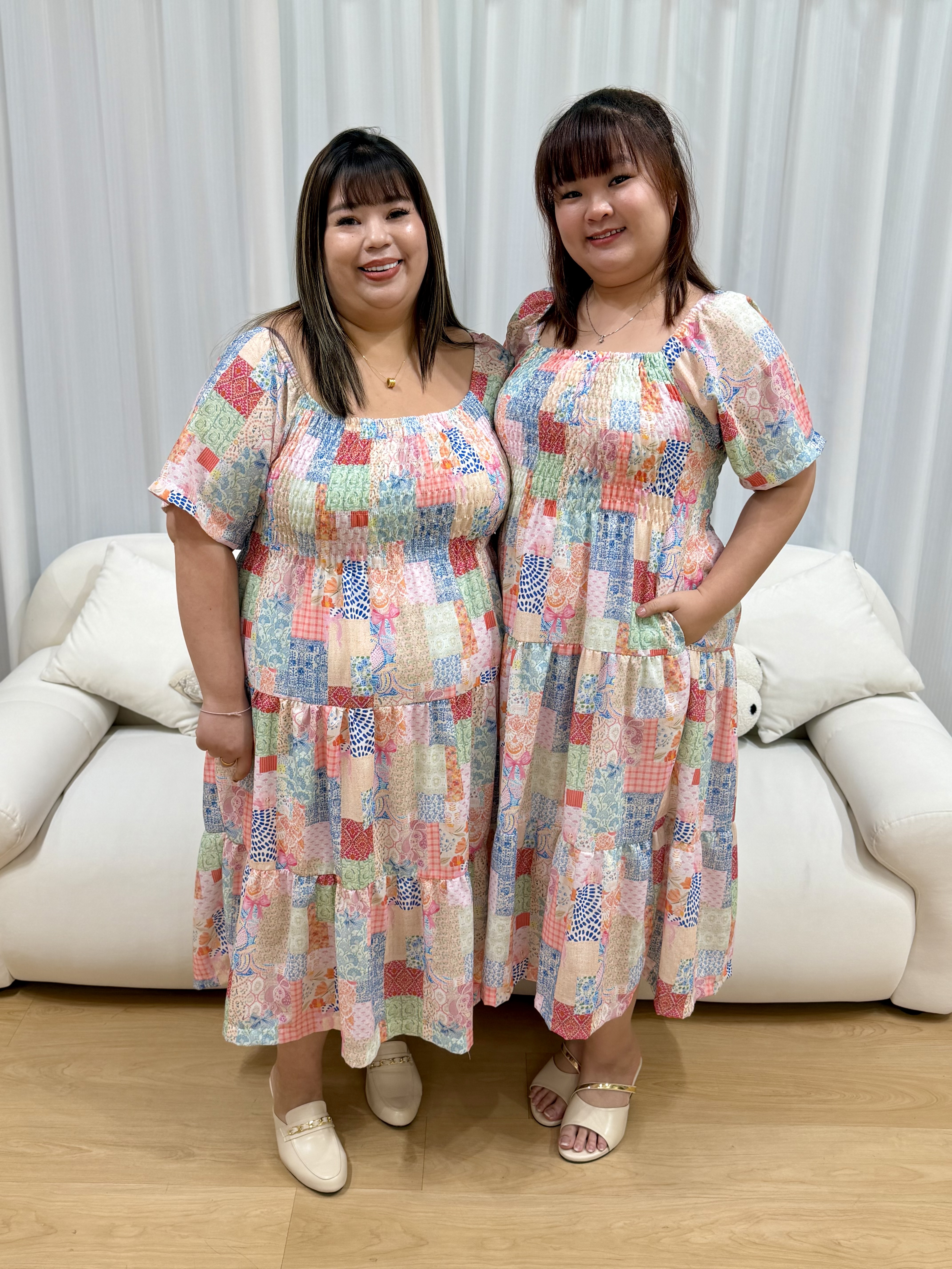 Love+ Ladies Colette Familie Patch Tiles Midi Dress | Plus Size Dress