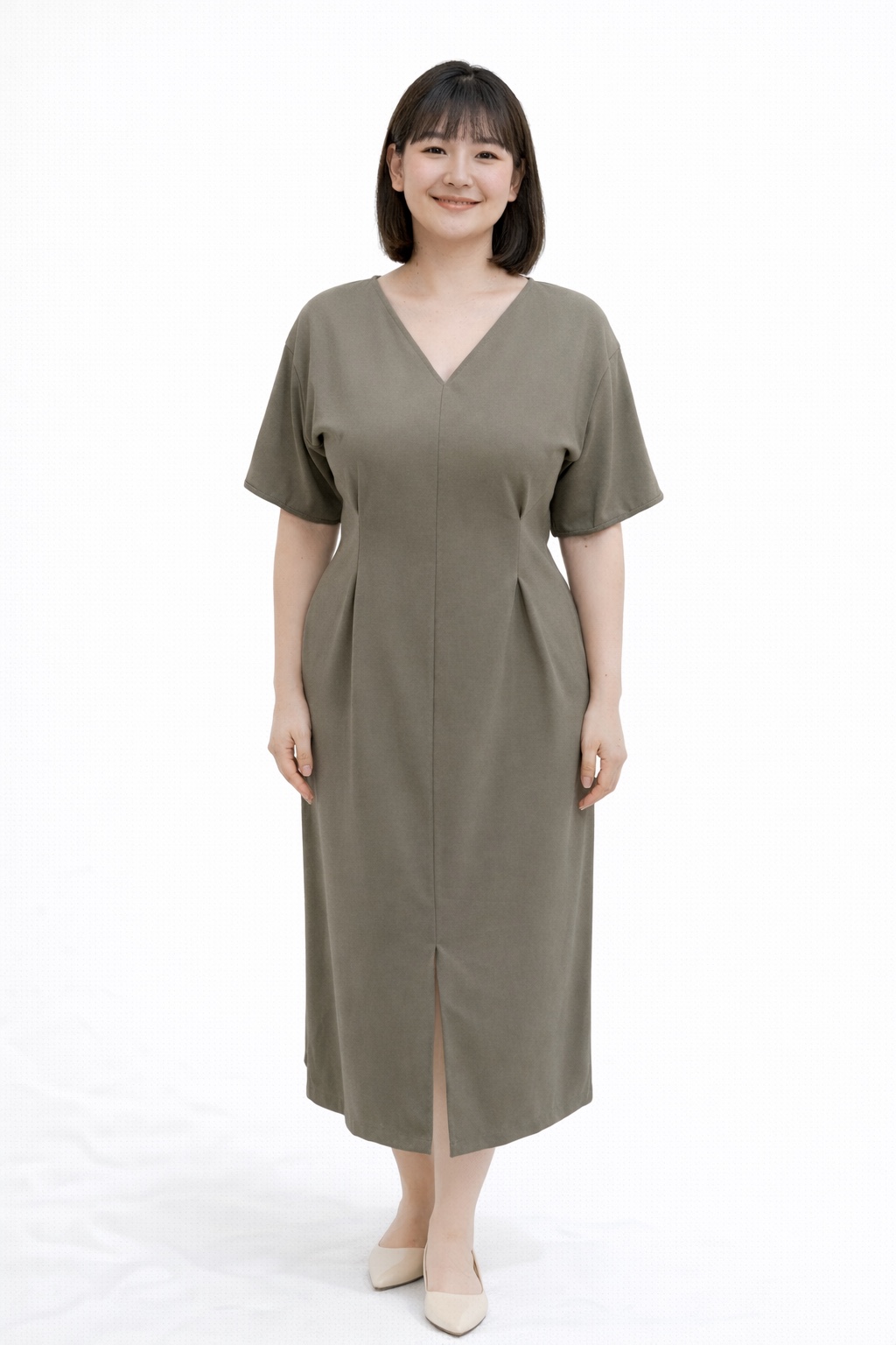 V Neck Slimfit Dress | Plus Size Dress