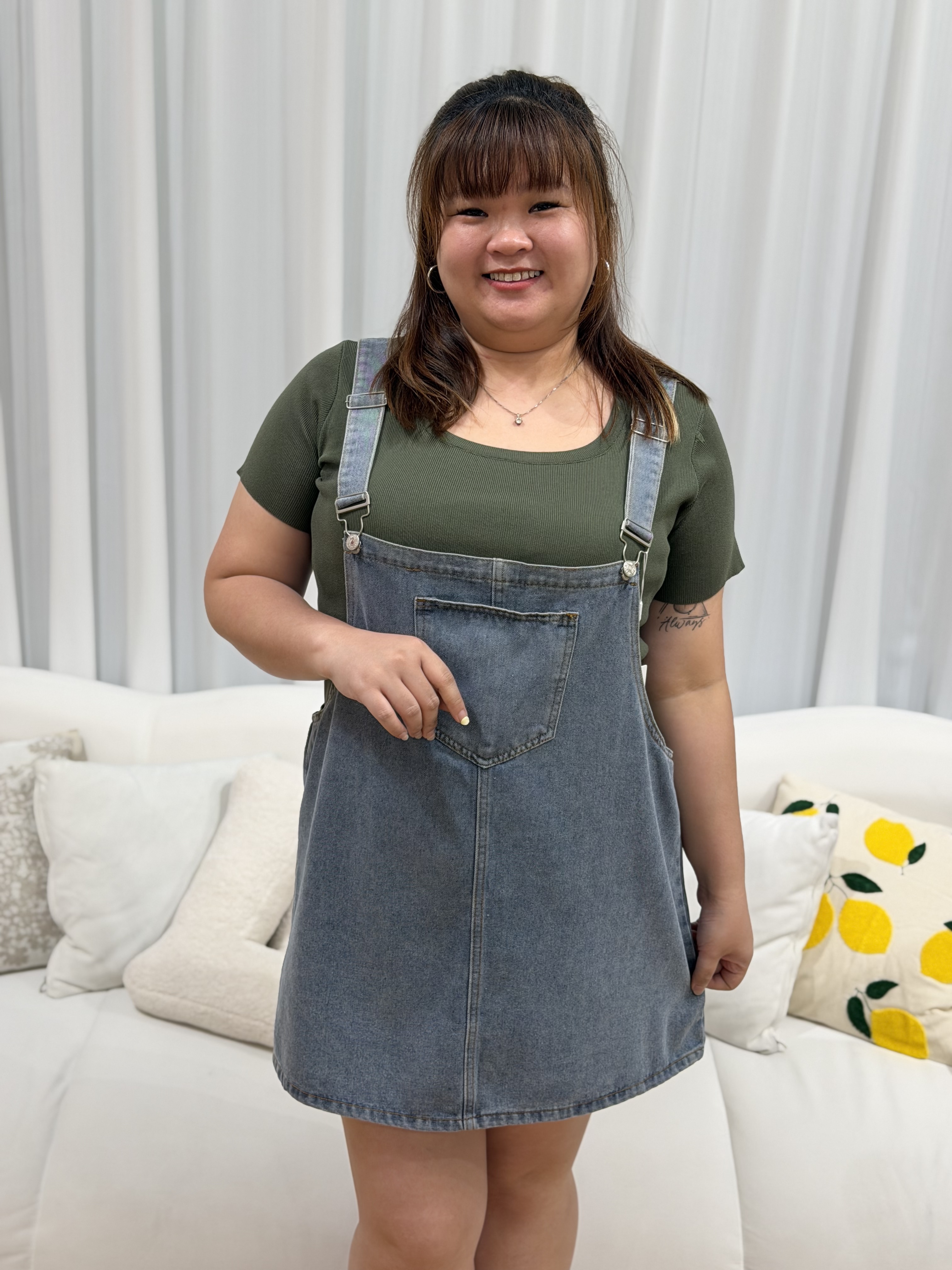 Love+ Shermaine Denim Dungaree  #2030 | Plus Size dress