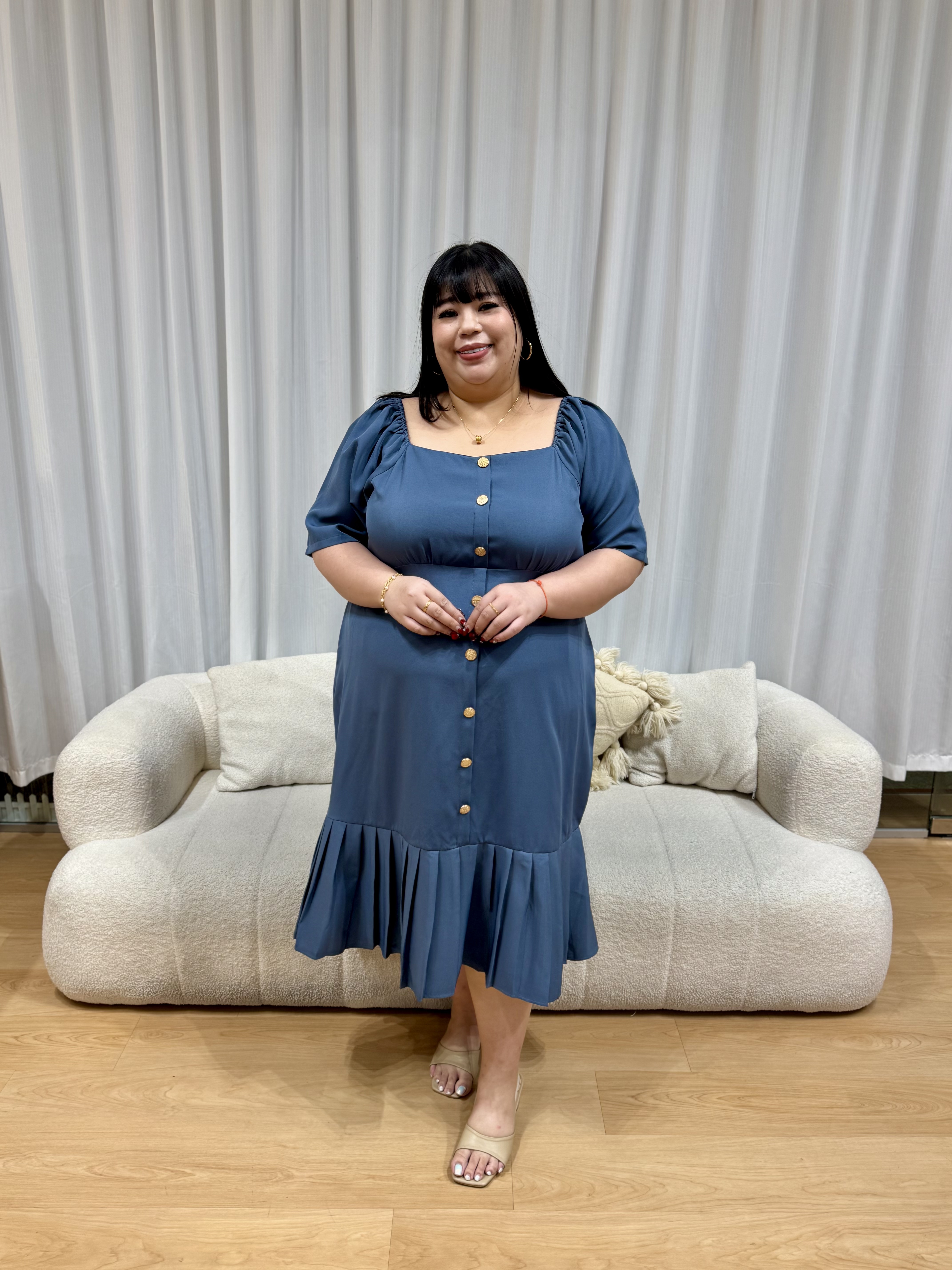 Love+ Lakaelynn Golden Button Dress | Plus Size Dress