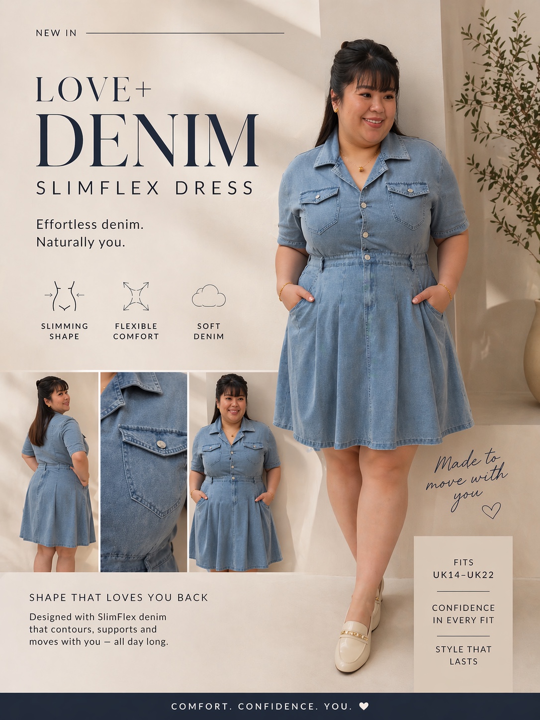 Love+ Denim Slimflex Dress | Plus Size Denim Dress