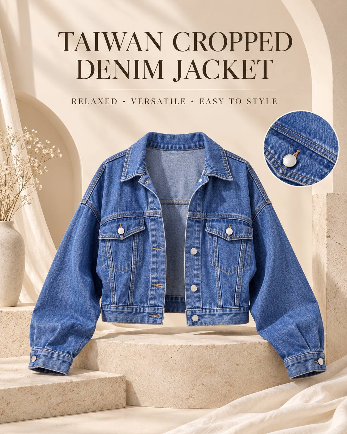 Love+ Denim Crop Jacket  #20743 | Plus Size Denim Jacket