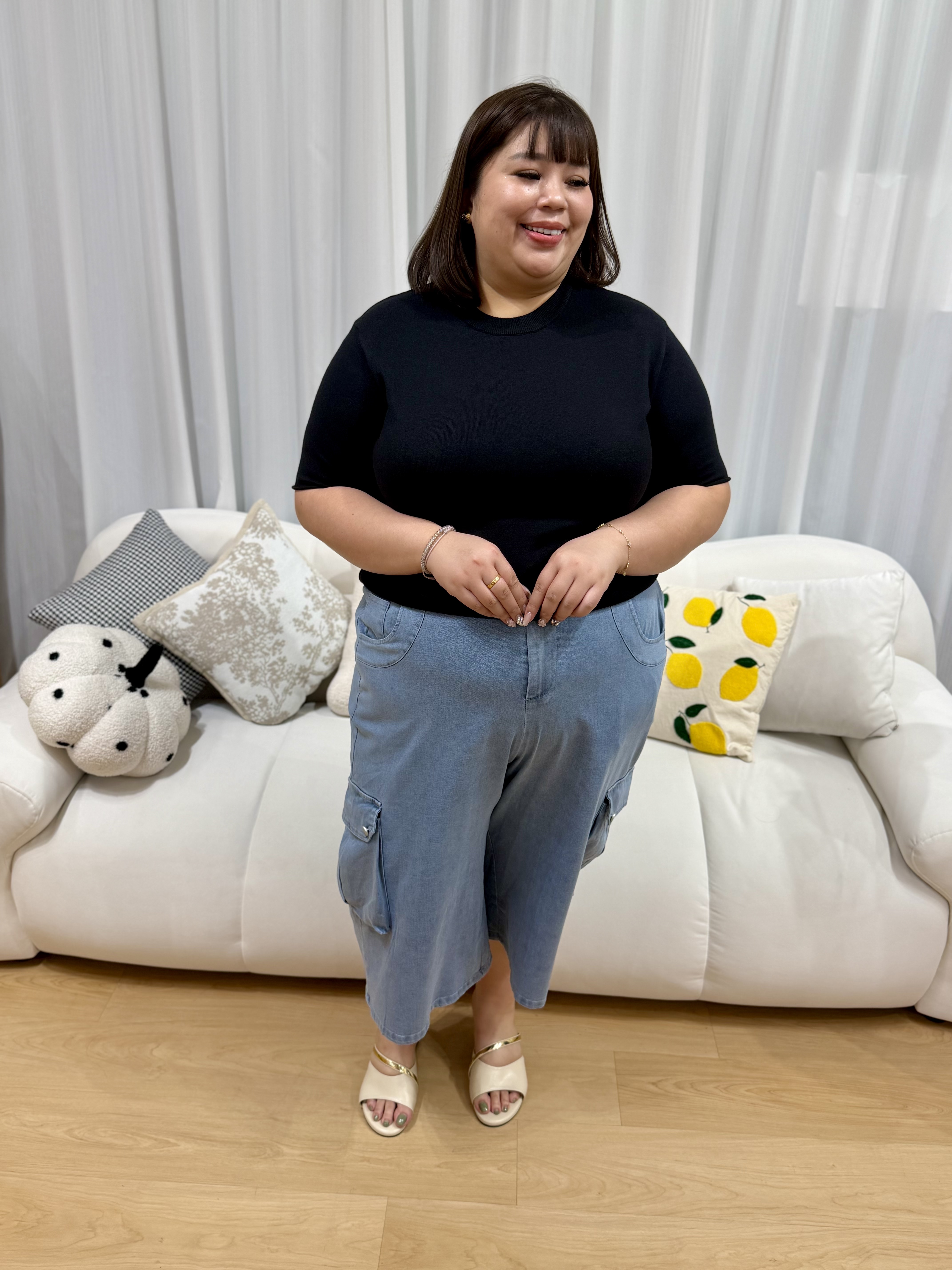 Love+ Yvette Cargo Denim Pants #2320 | Plus Size Pants
