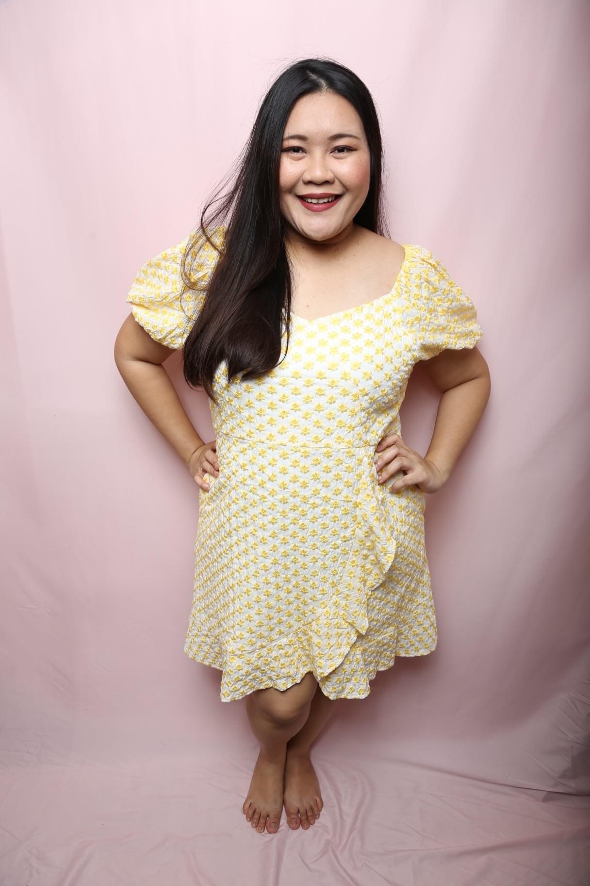 Love+ Avery Yellow 3D Dress | Plus Size Dress Singapore