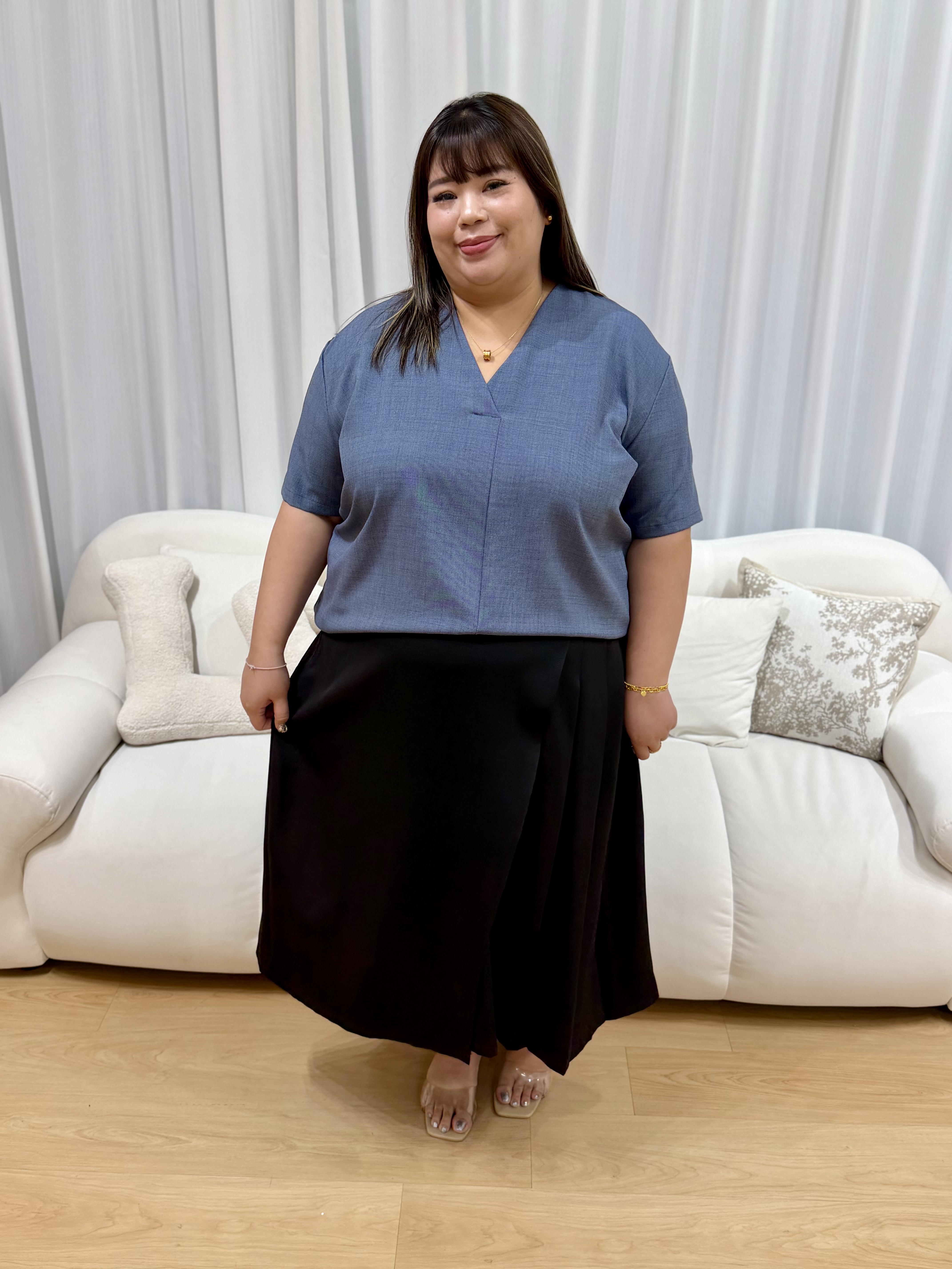 Amelia Pleat Maxi Skirt | Plus Size Skirt