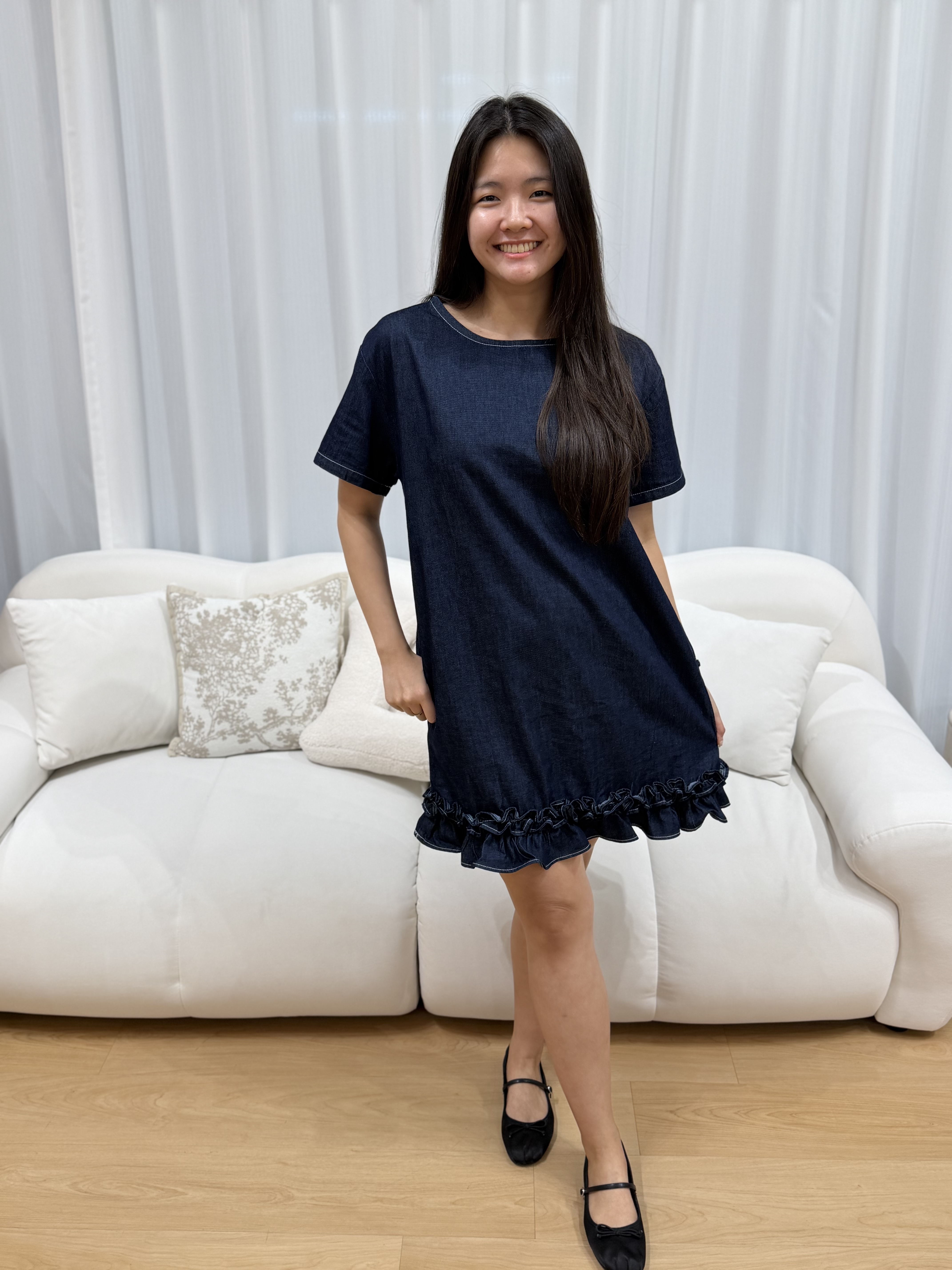 Shelly Denim Ruffle Dress | Plus Size Dress