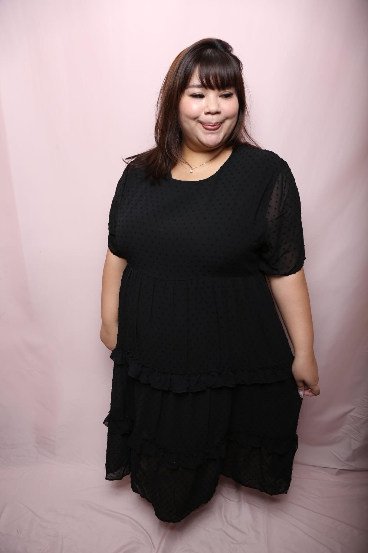 Love+ Gracey Black Swiss Maxi Dress | Plus Size Dress Singapore