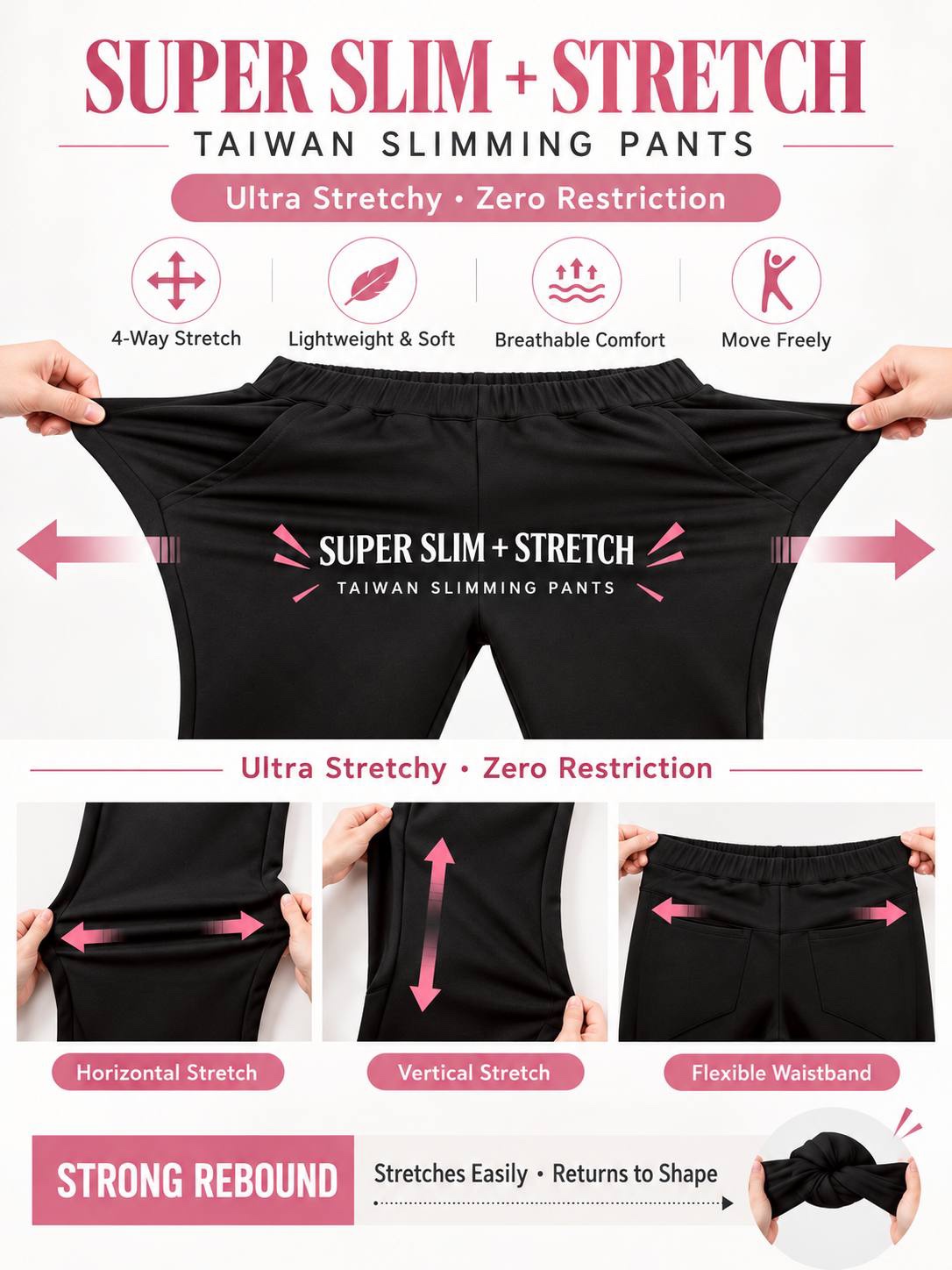 Lana Parallel Super Slim Fit Japan Cotton Pants | Plus Size Pants
