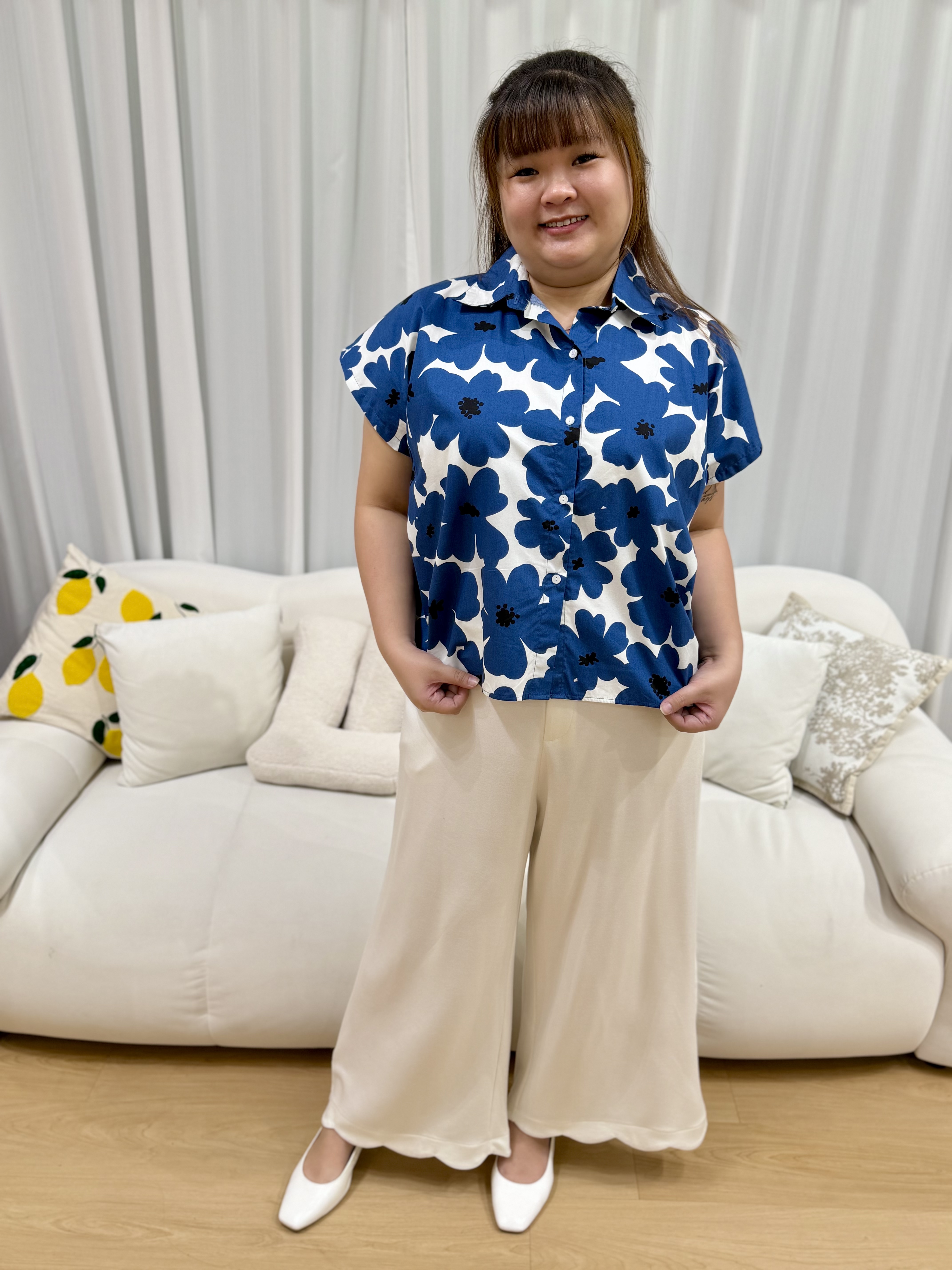 Tansy Linen Button Shirt Top | Plus Size Top