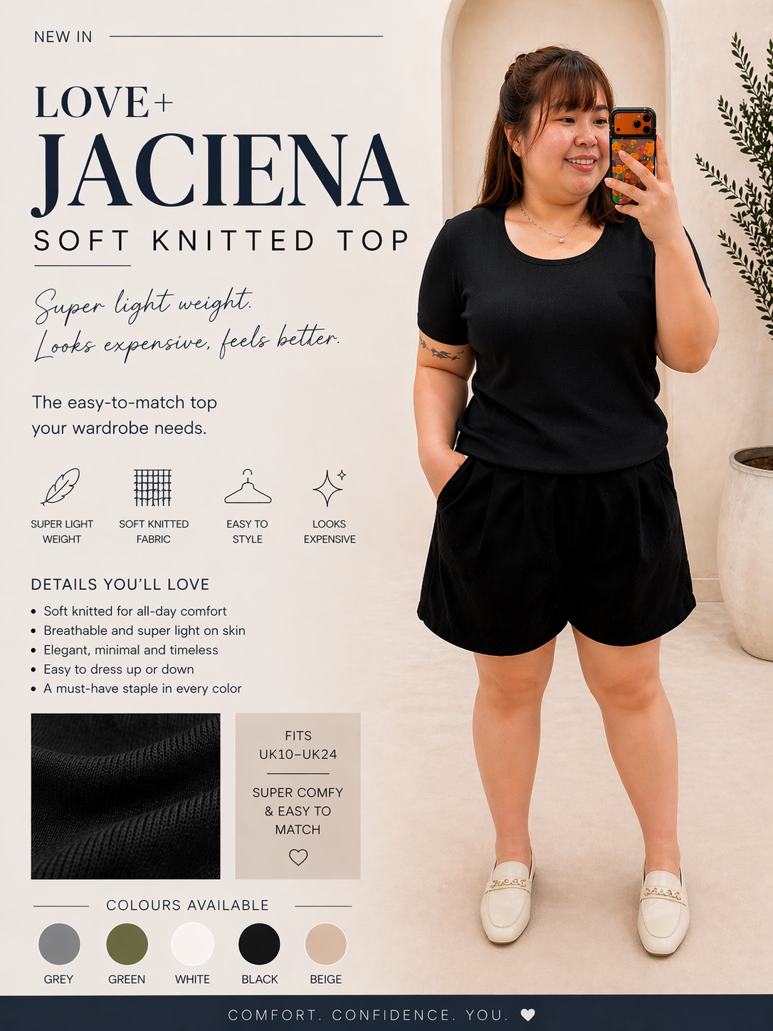 Love+ Jaciena Soft Knitted Top | Plus Size Knitted Top