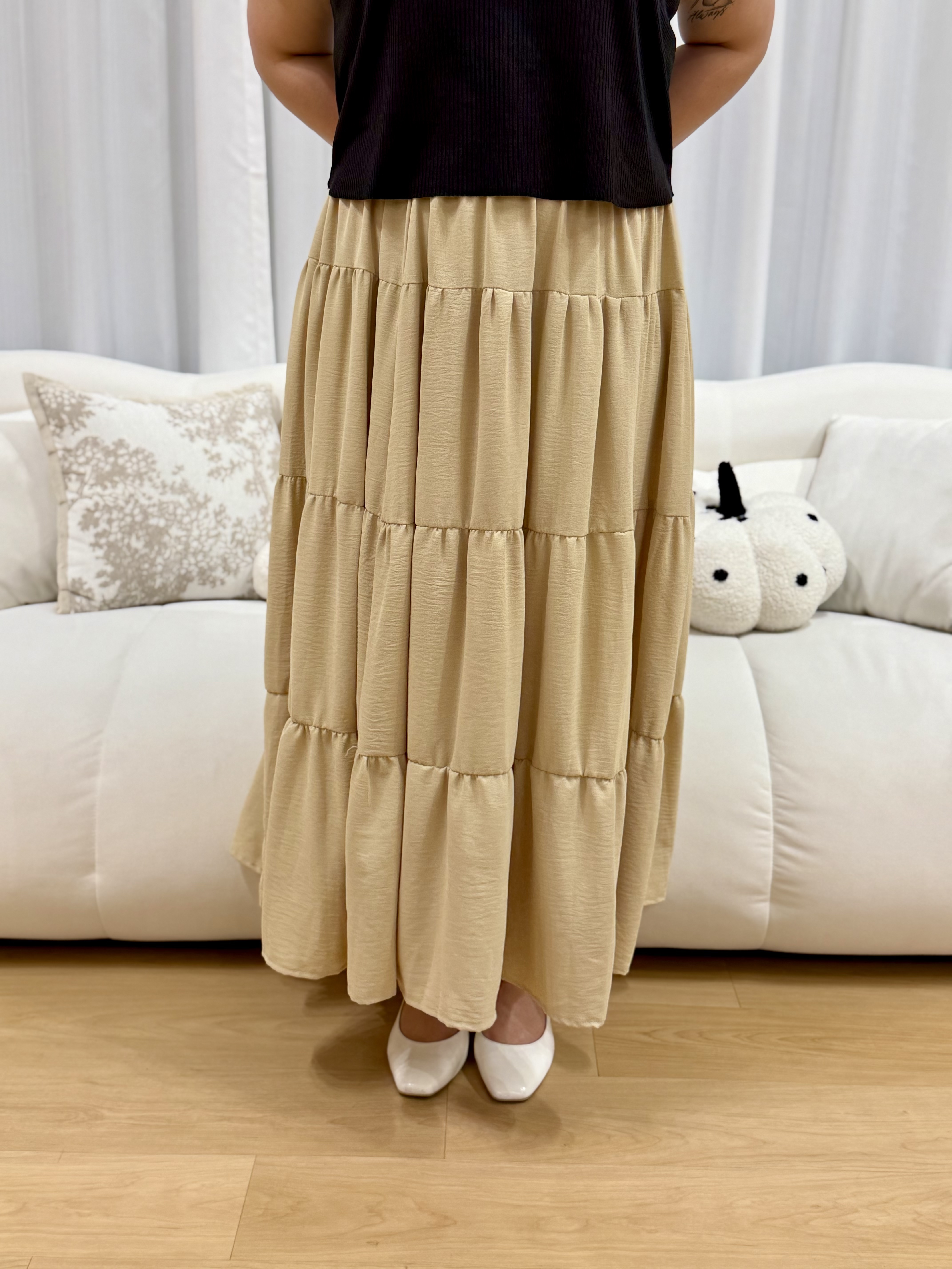 Jodie Flowy Tier Maxi Skirt | Plus Size Maxi Skirt