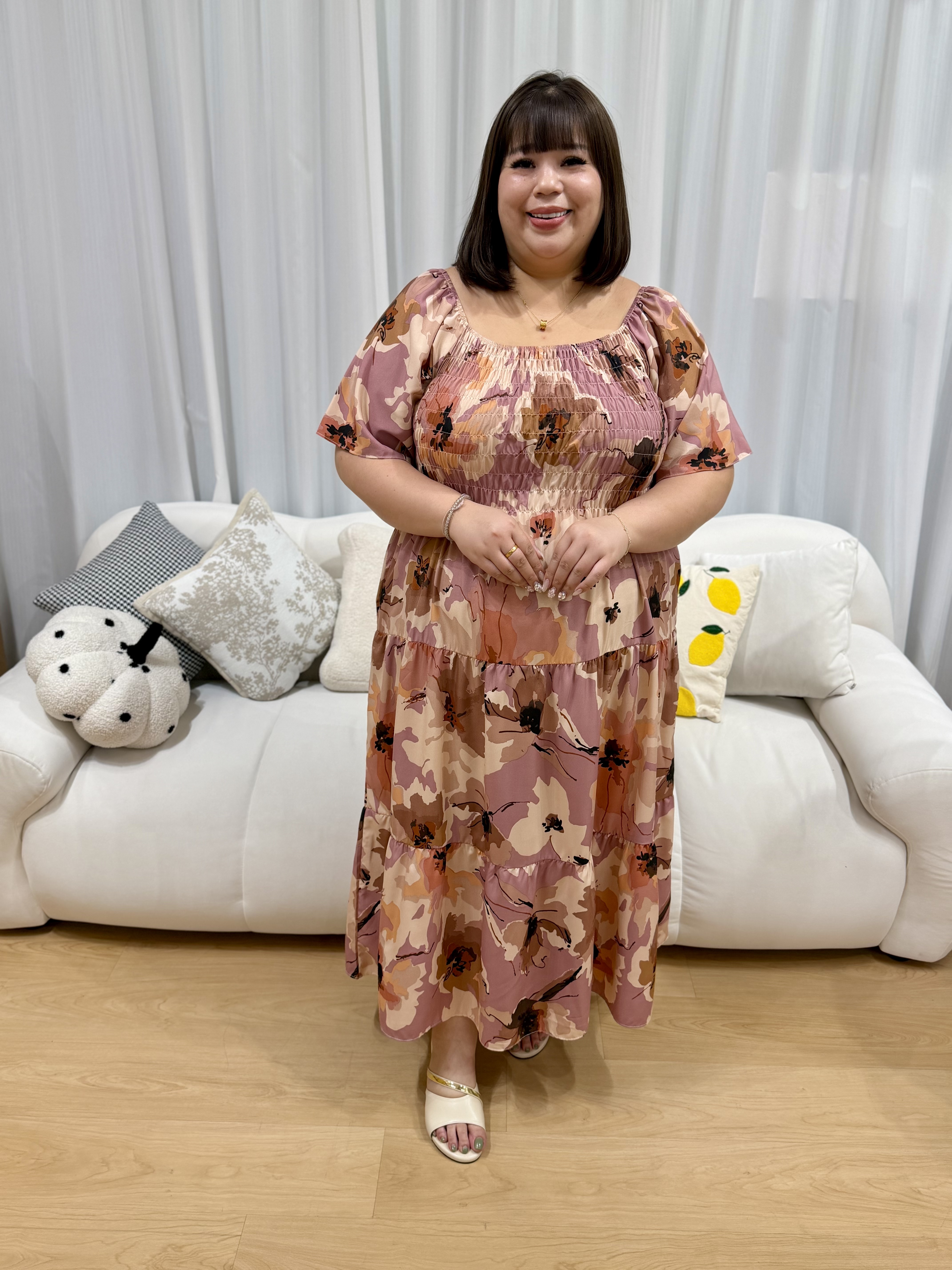 Love+ Camolia Abstract Smock Maxi Dress | Plus Size Dress