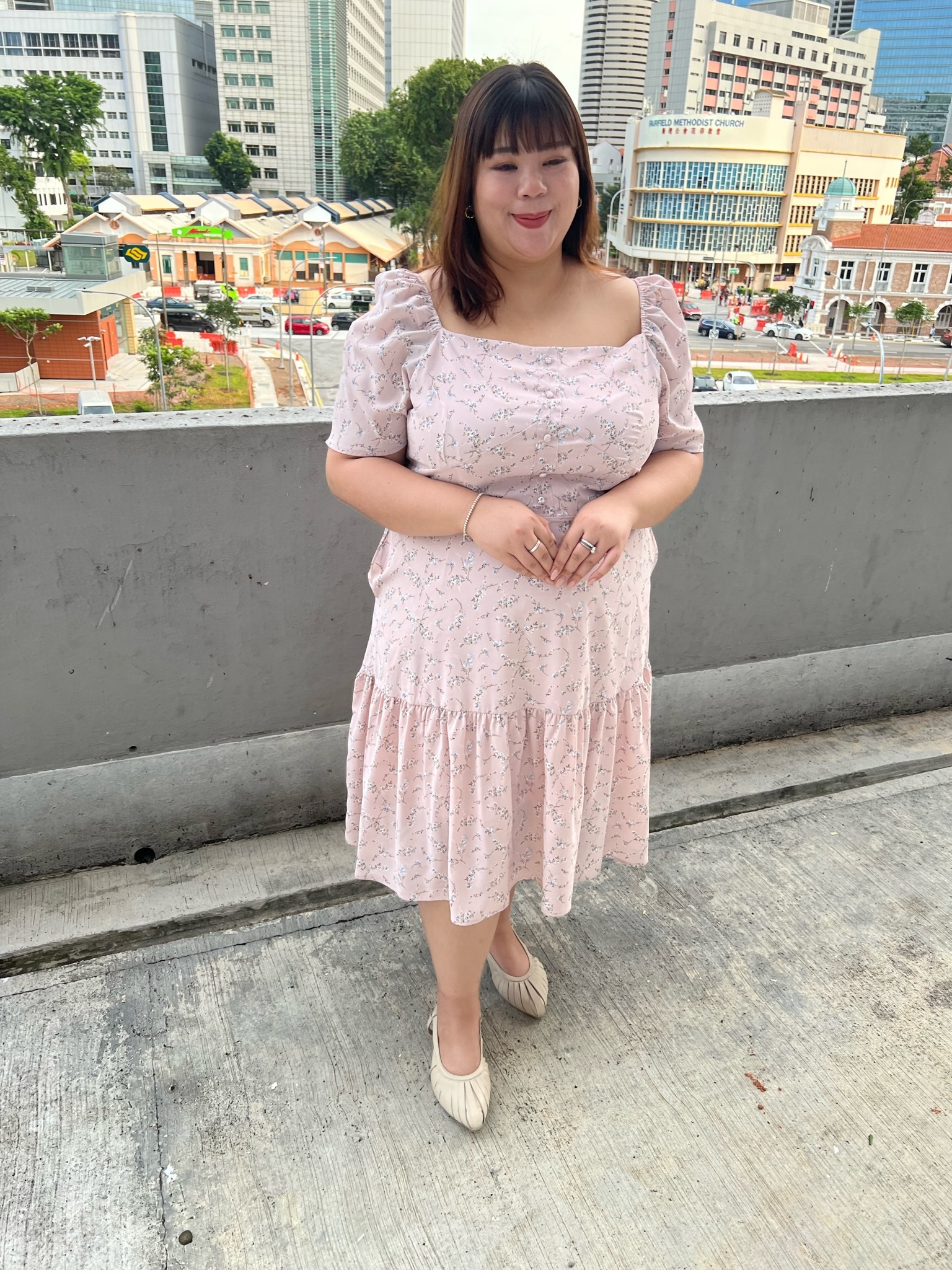 Love+ Georginia Pink Floral Dress | Plus Size Dress Singapore