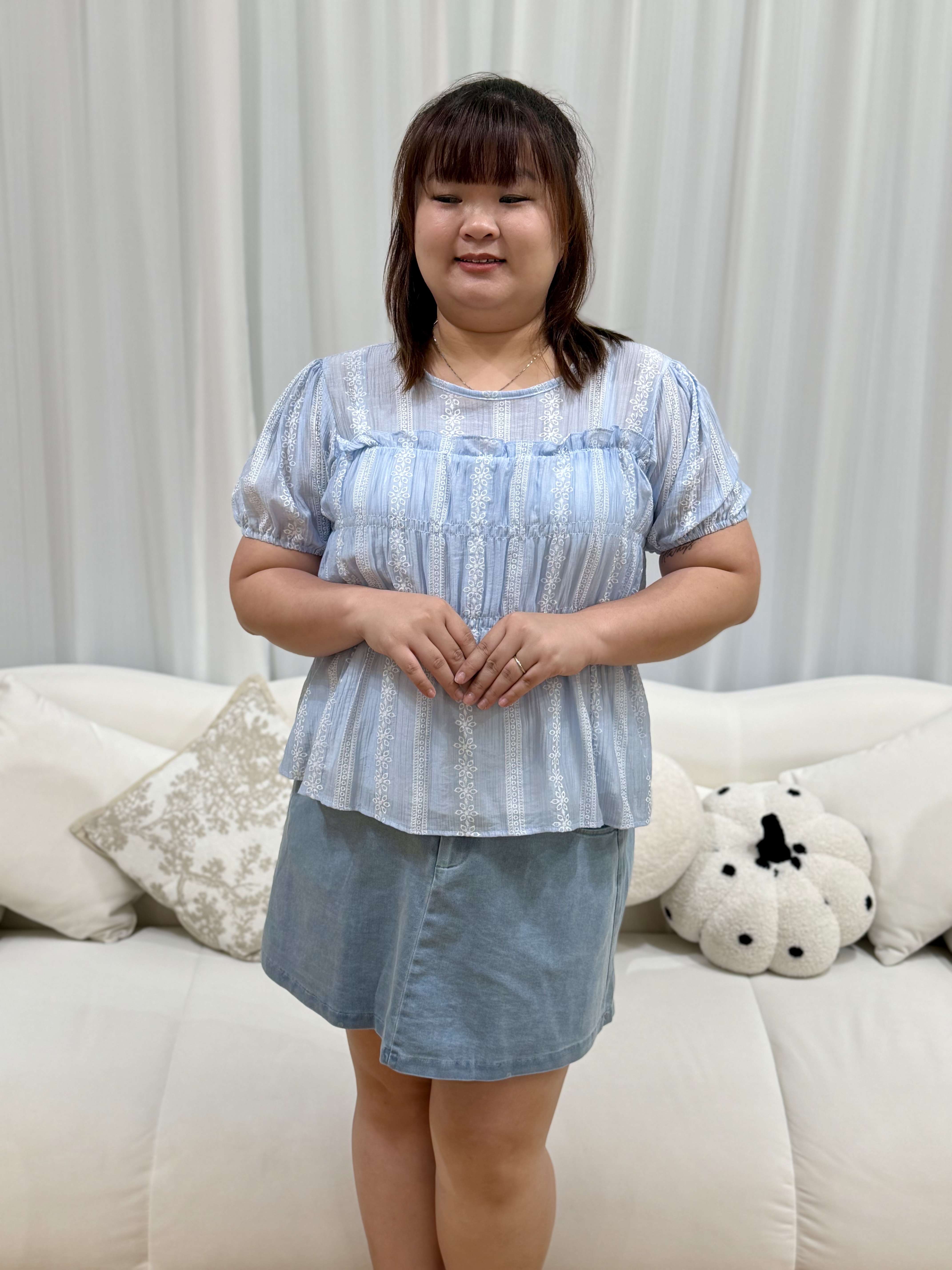 Woona Cloudfit Jean Skirt #1620 | Plus Size Skirt