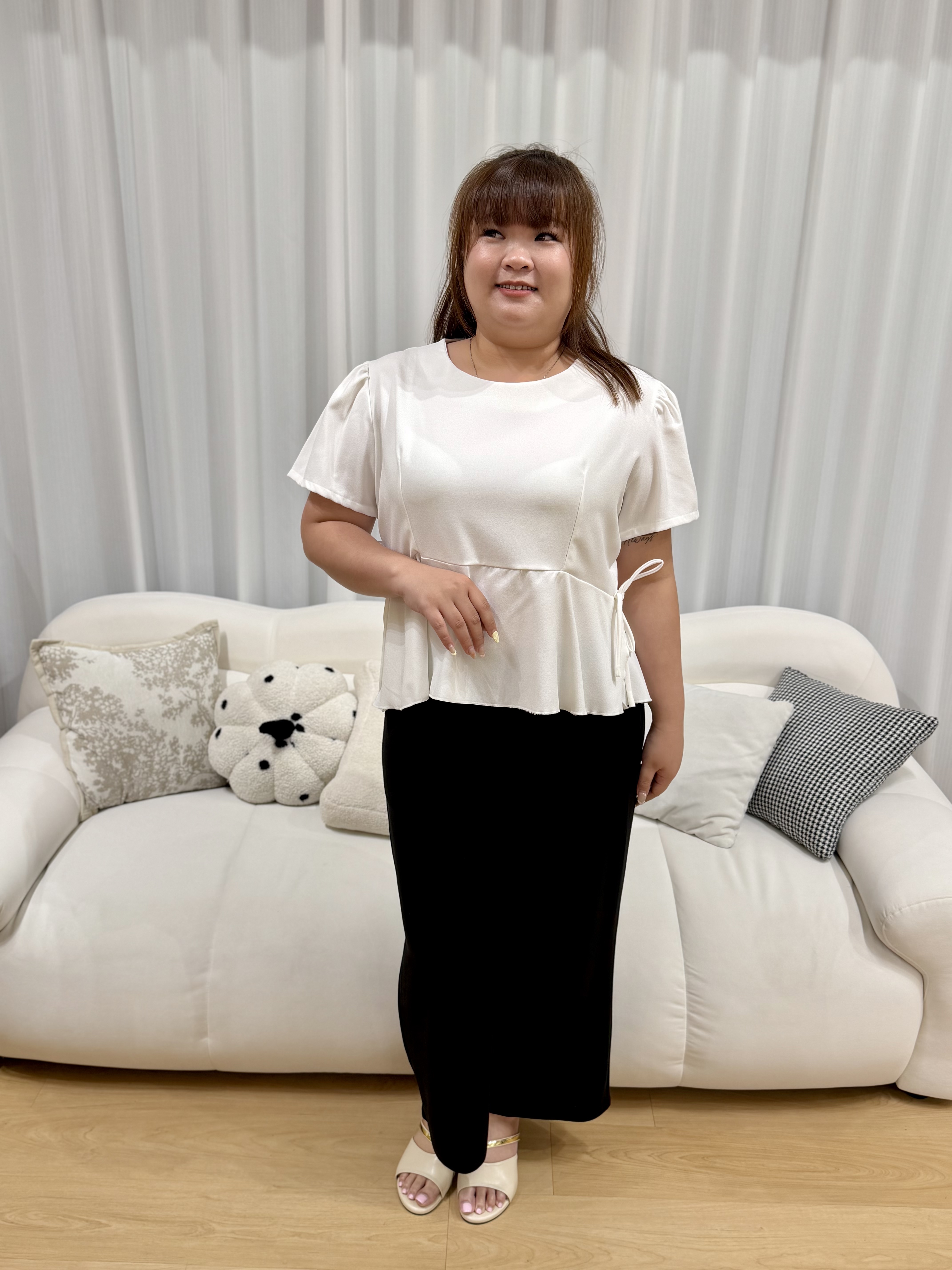 Missy Ribbon Work Top | Plus Size Top