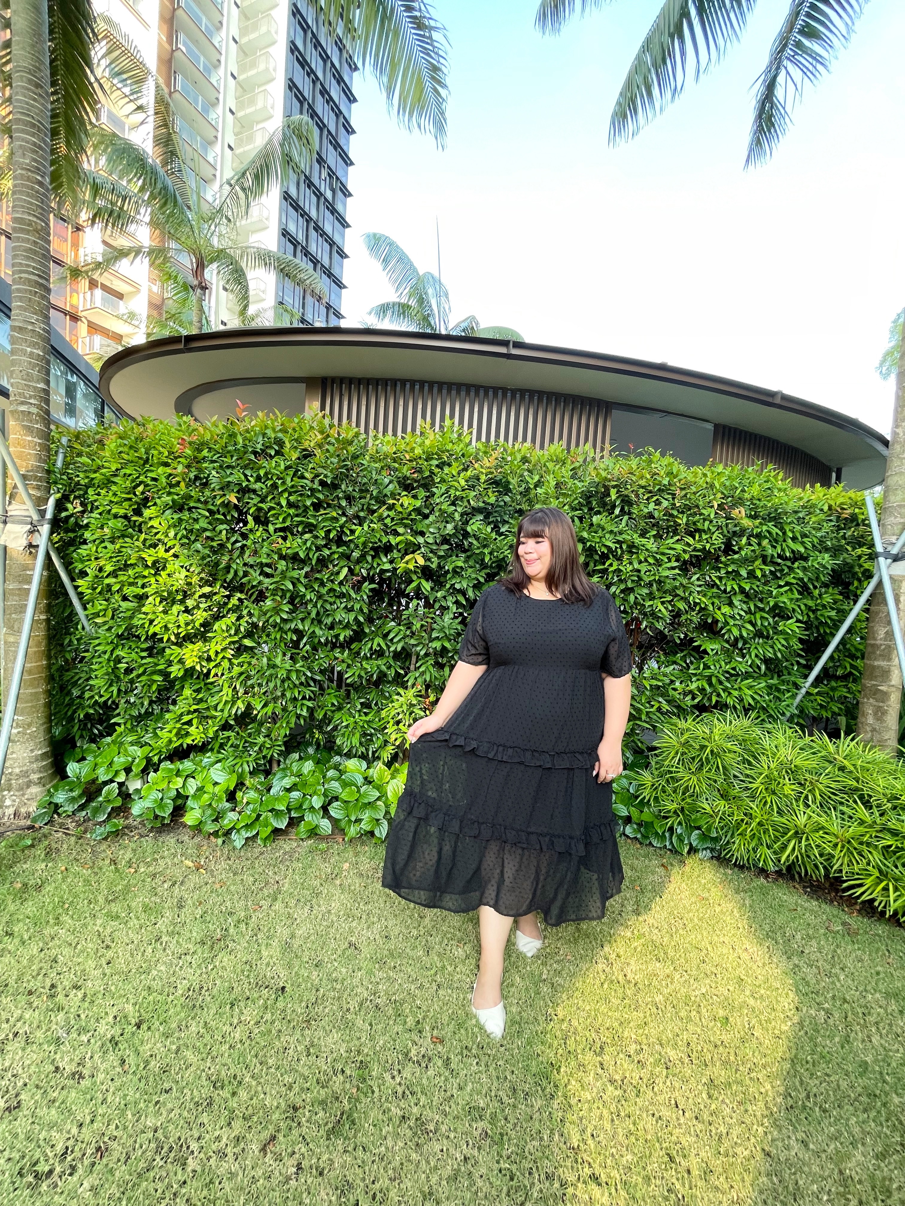 Love+ Gracey Black Swiss Maxi Dress | Plus Size Dress Singapore