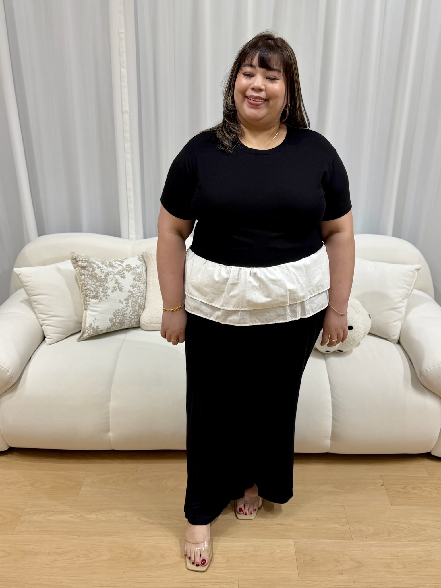 Black White Peplum Top | Plus Size Top