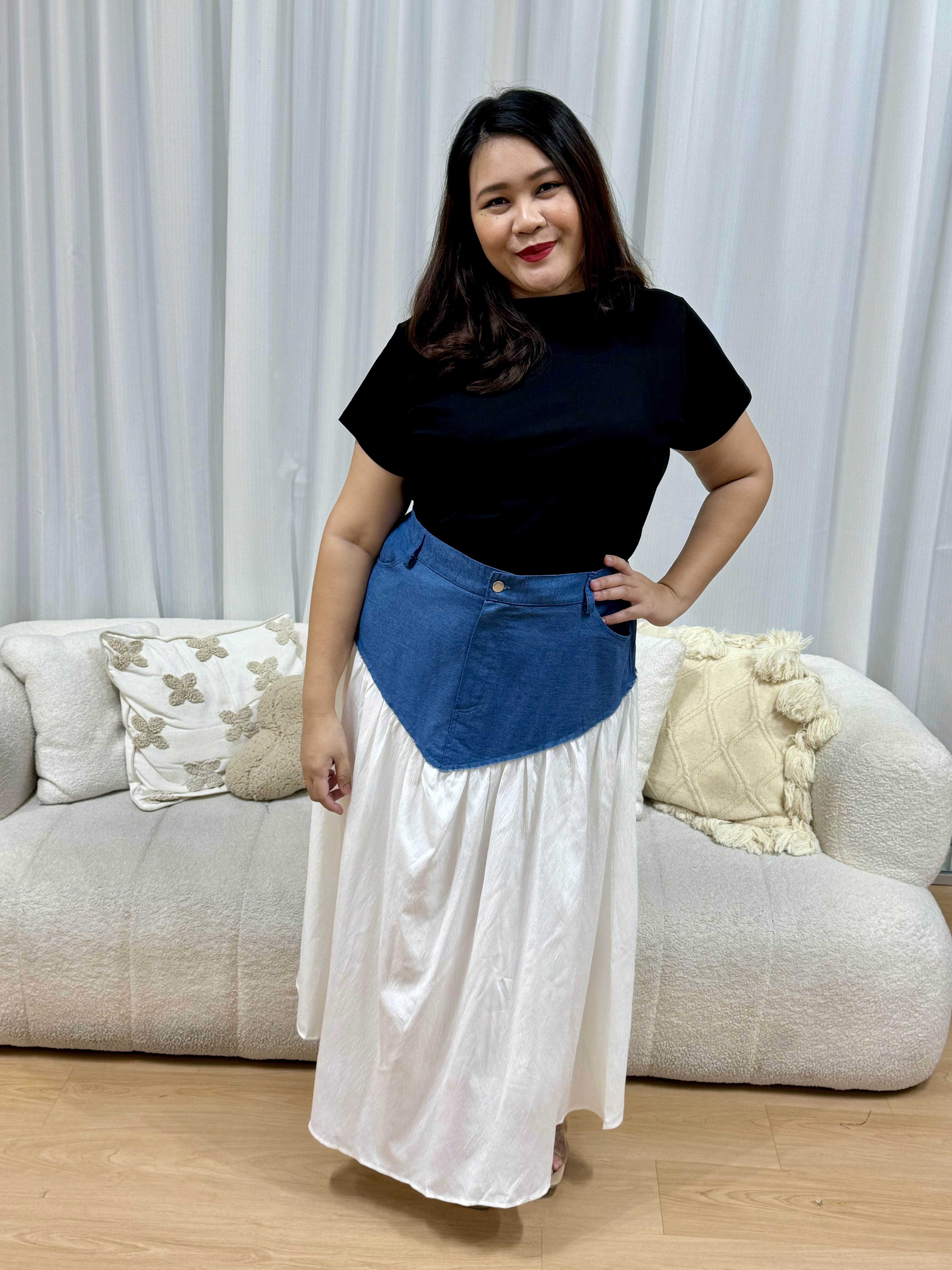Zoe White Breeze Denim Skirt | Plus Size Skirt