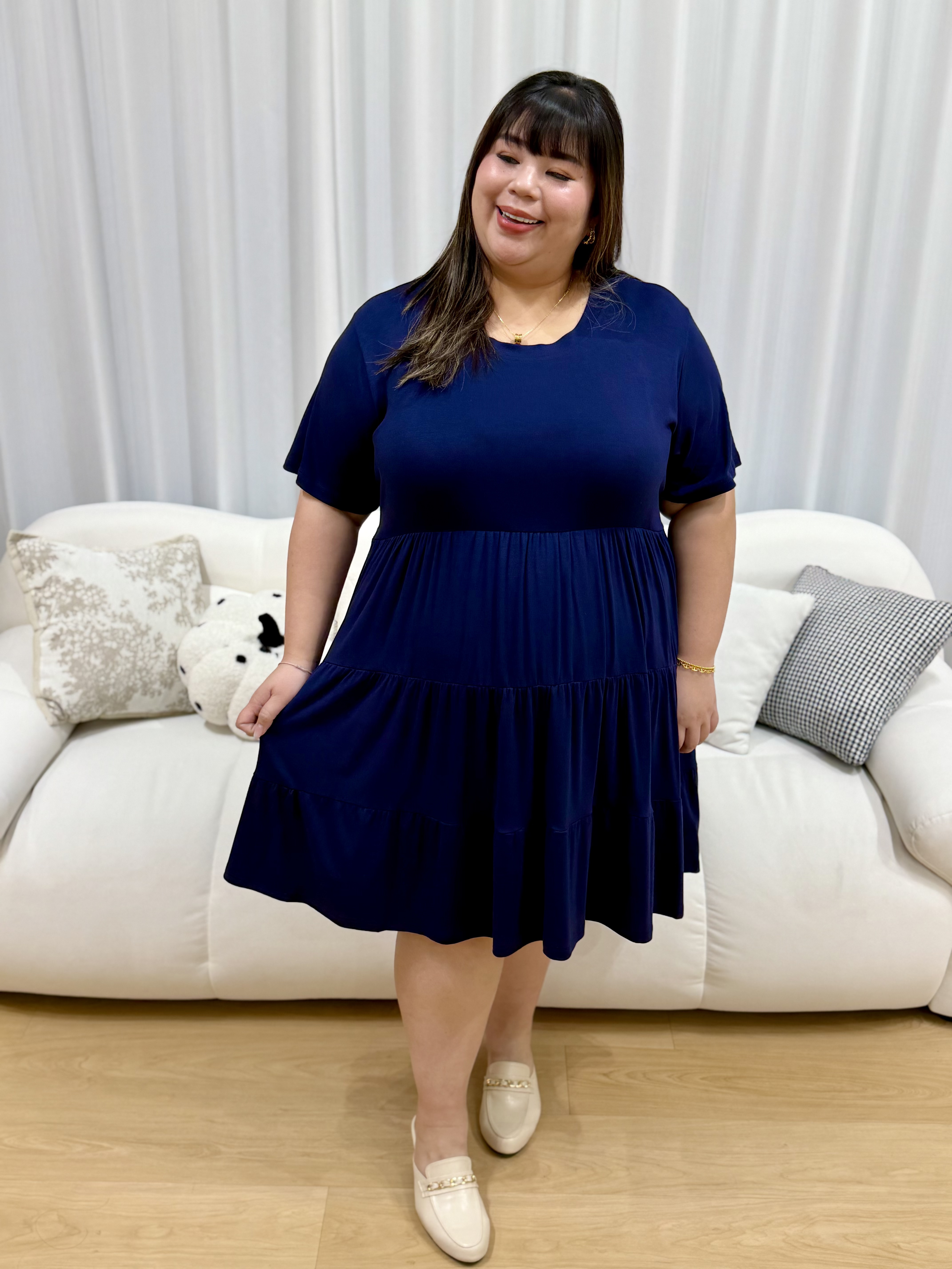 Halia Premium Cotton Tier Dress | Plus Size Dress