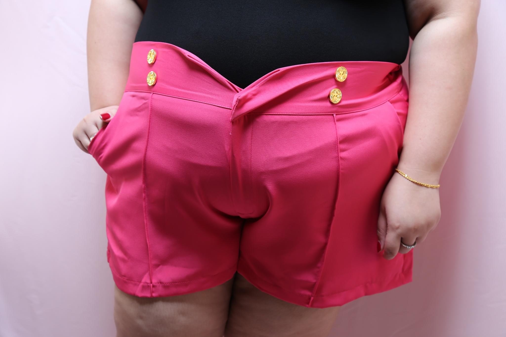 Star Golden Button Shorts [Size 2, UK18-20] | 3 Colours |Plus Size Shorts