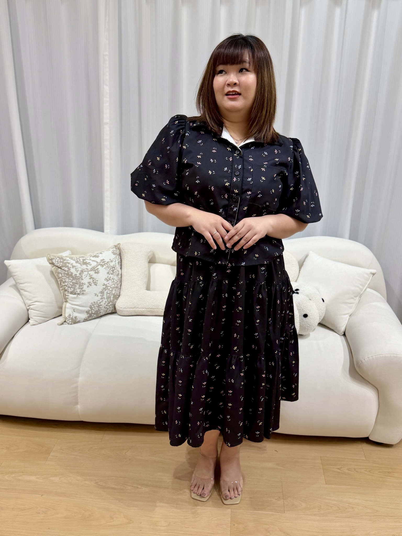 Bzu Floral Button Shirt Set | Plus Size Set