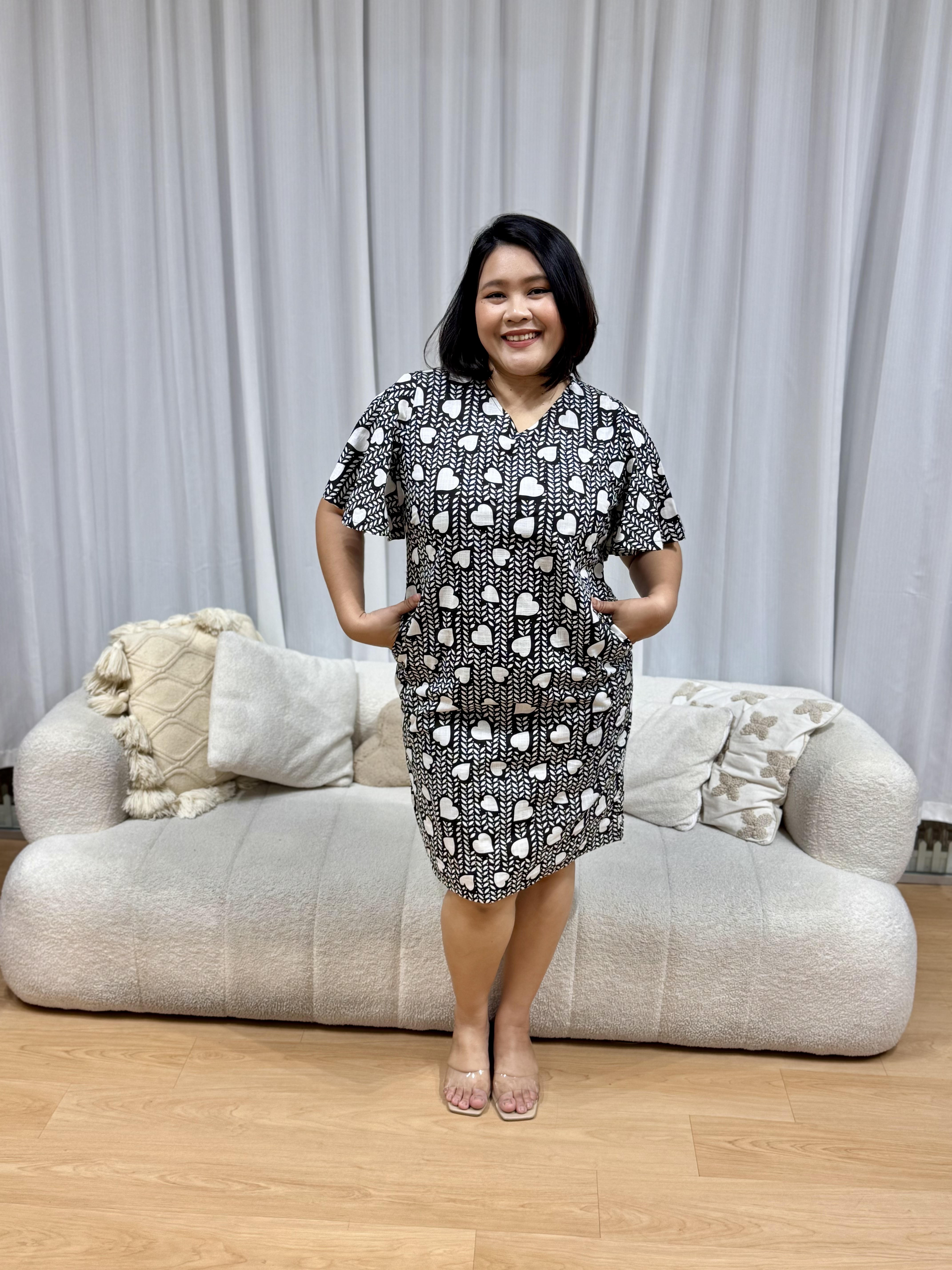 White Hearts Premium Dress | Plus Size Dress