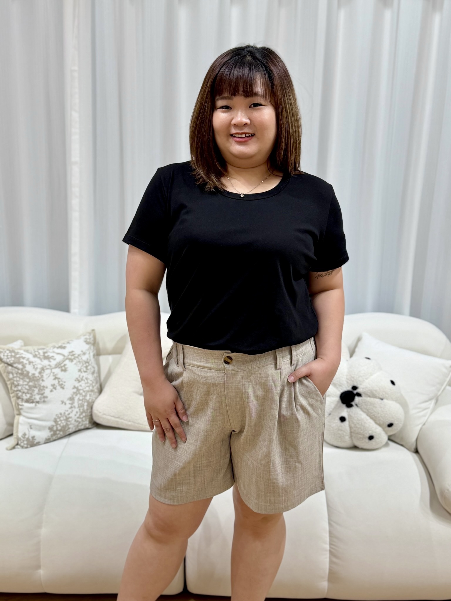Yuki Textured shorts | Plus Size Shorts