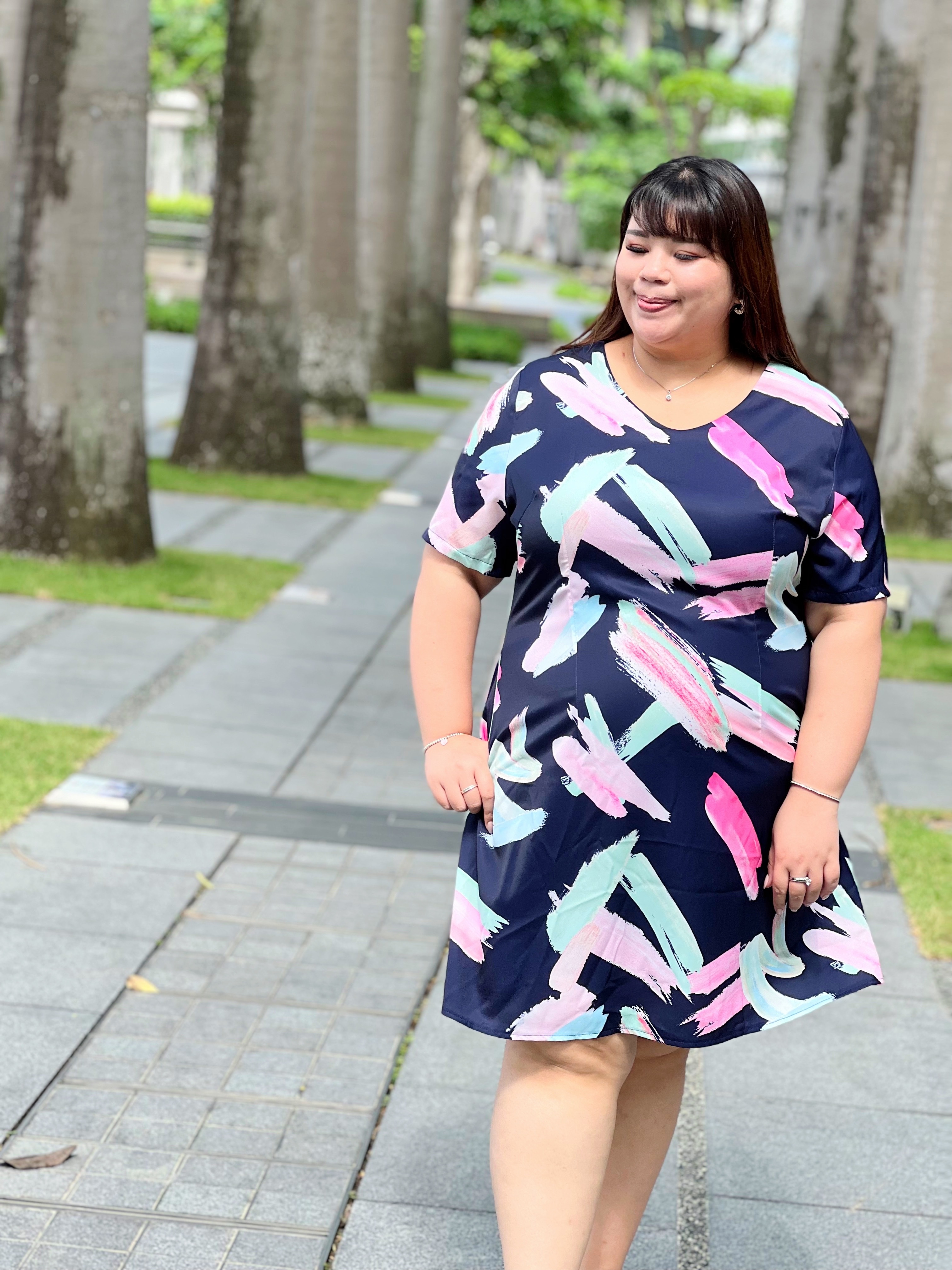 Love+ Neon Stroke Dress | Plus Size Dress Singapore
