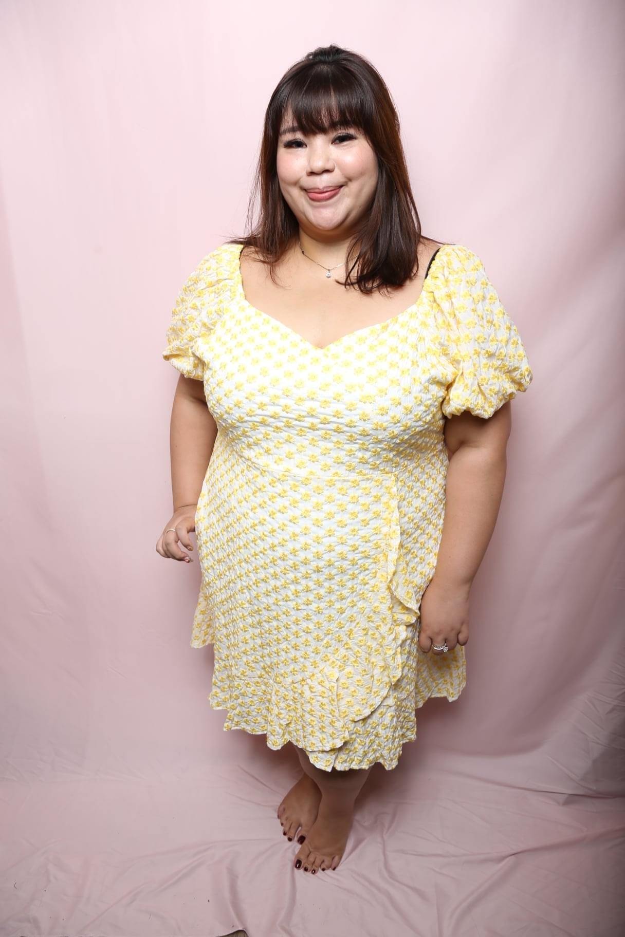 Love+ Avery Yellow 3D Dress | Plus Size Dress Singapore