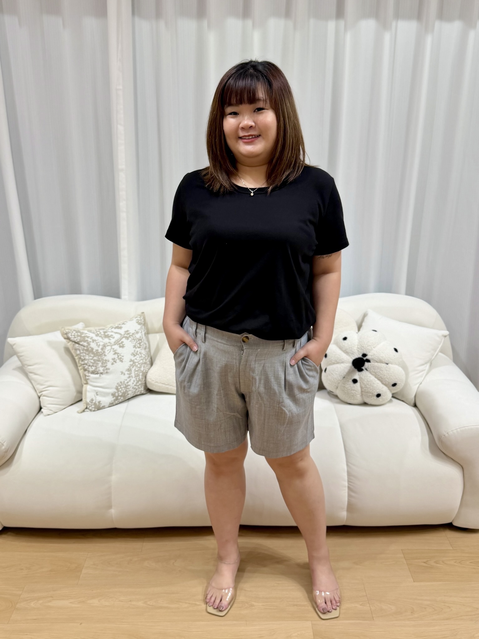 Yuki Textured shorts | Plus Size Shorts