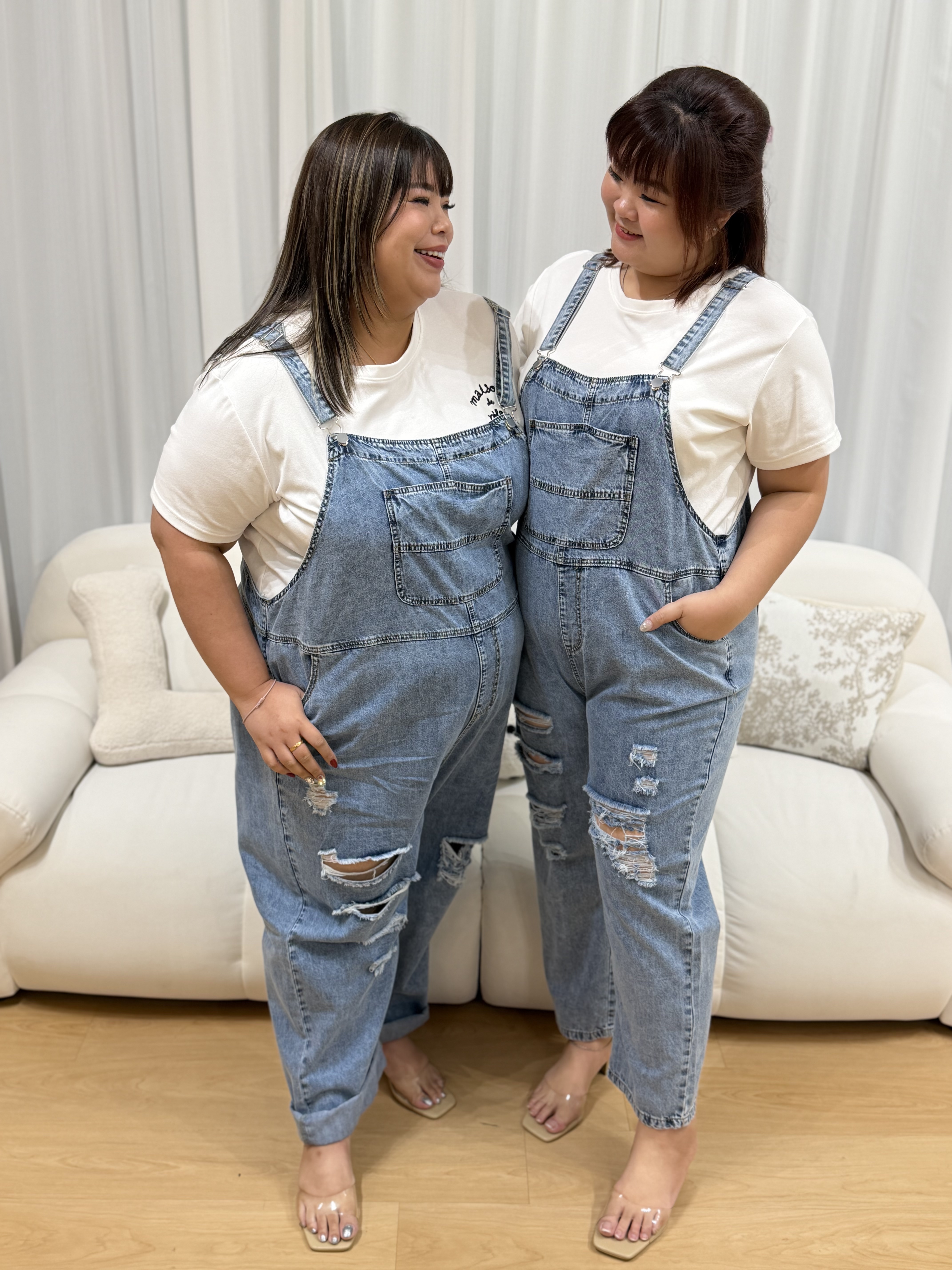 Love+ Pazu Soft Denim Ripped Dungaree | Plus Size Jeans Dungaree