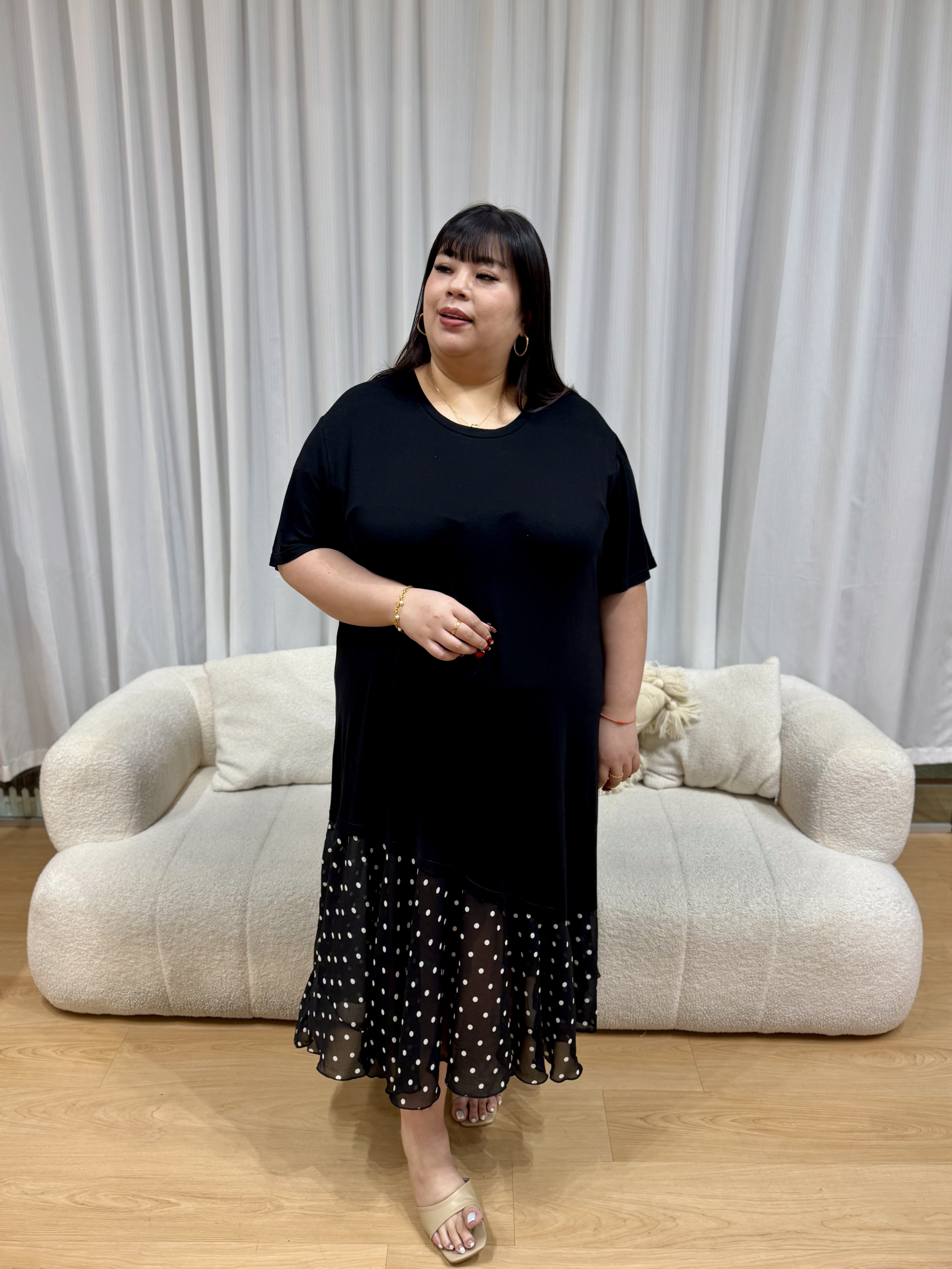 Love+ Jessie Polka Chiffon Dress | Plus Size Dress