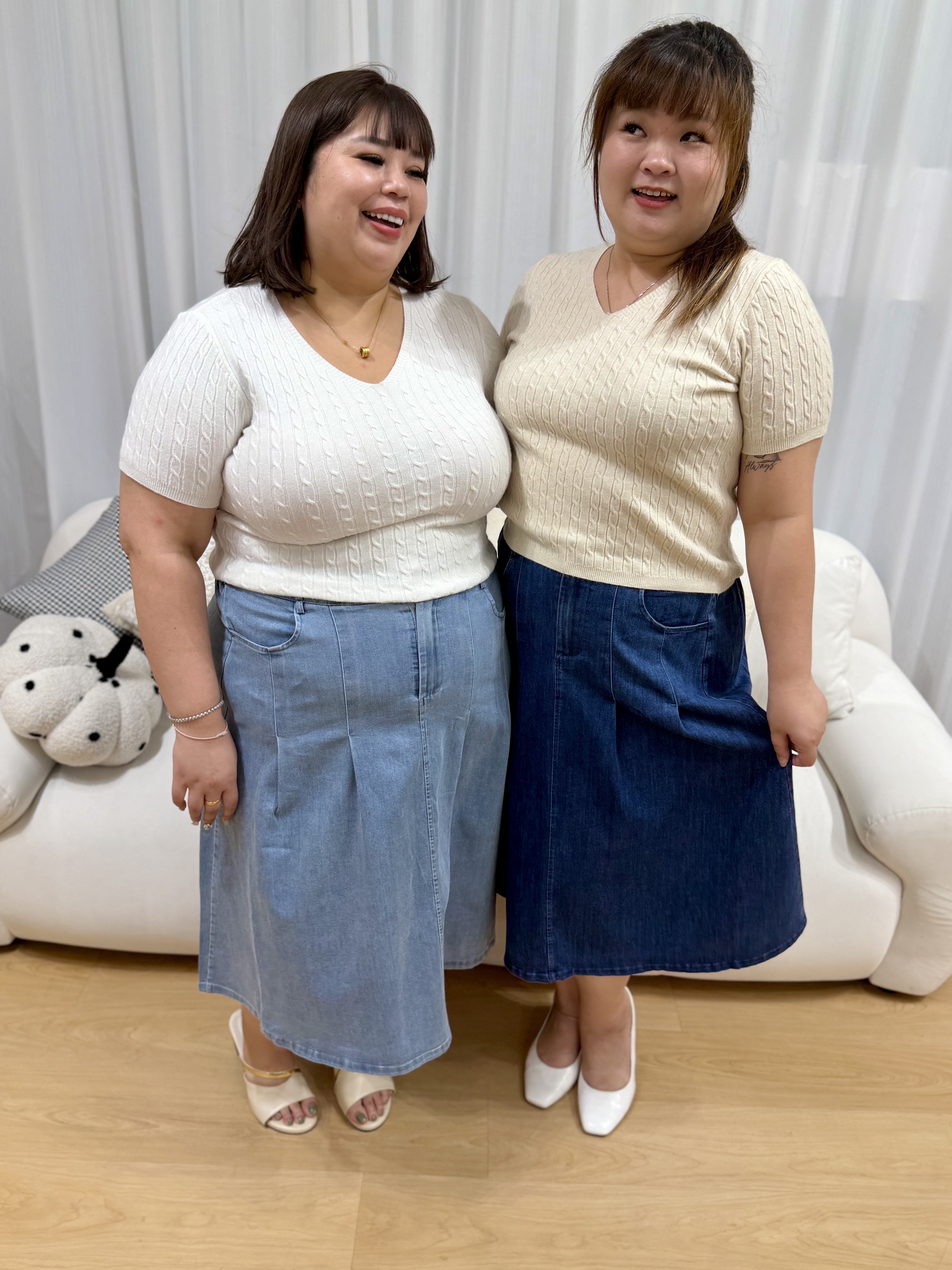 Love+ Mia Mirror-Slim Denim Skirt #1869 | Plus Size Skirt
