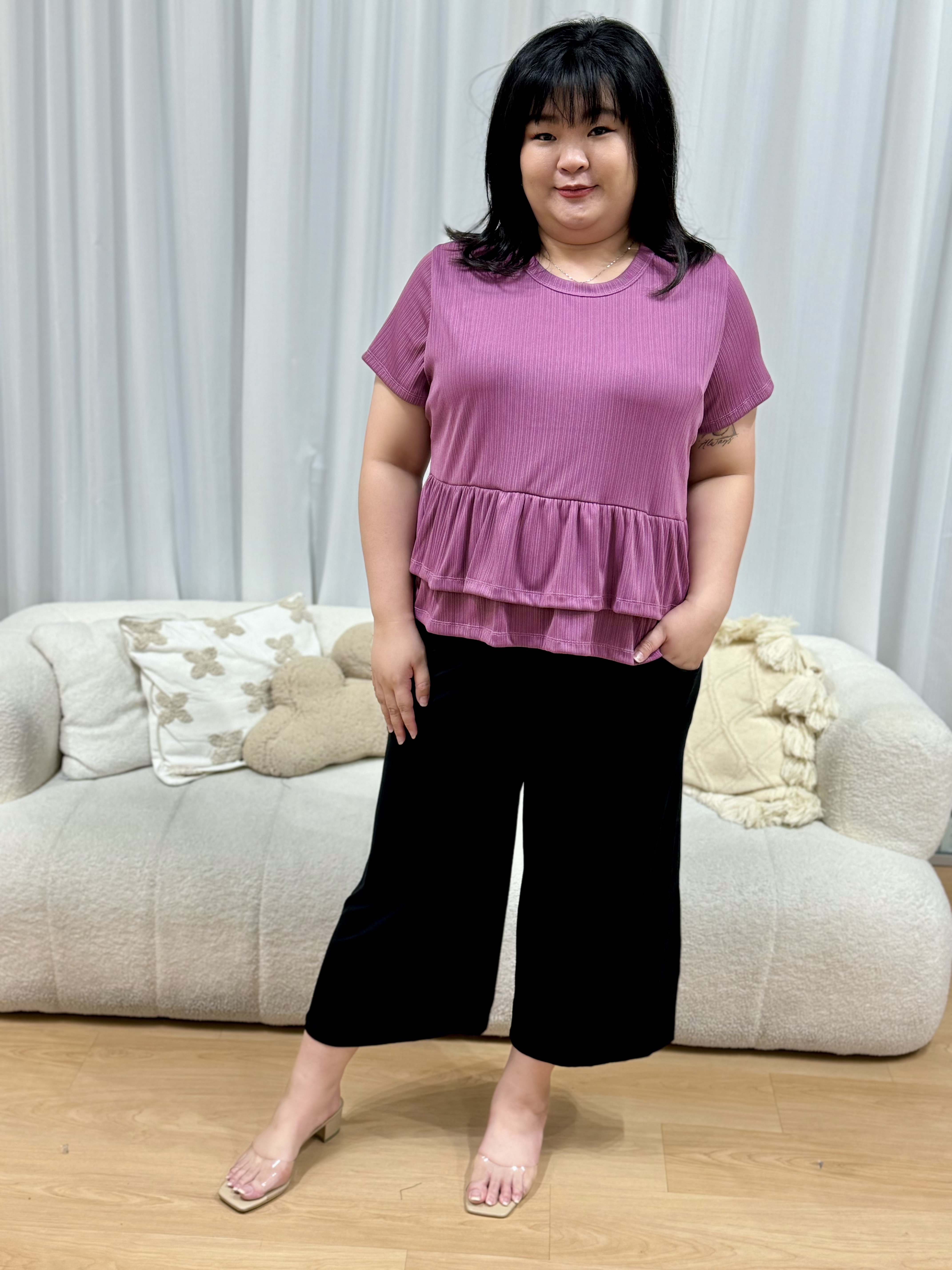 Solana Line Peplum Top #33 | Plus Size Top